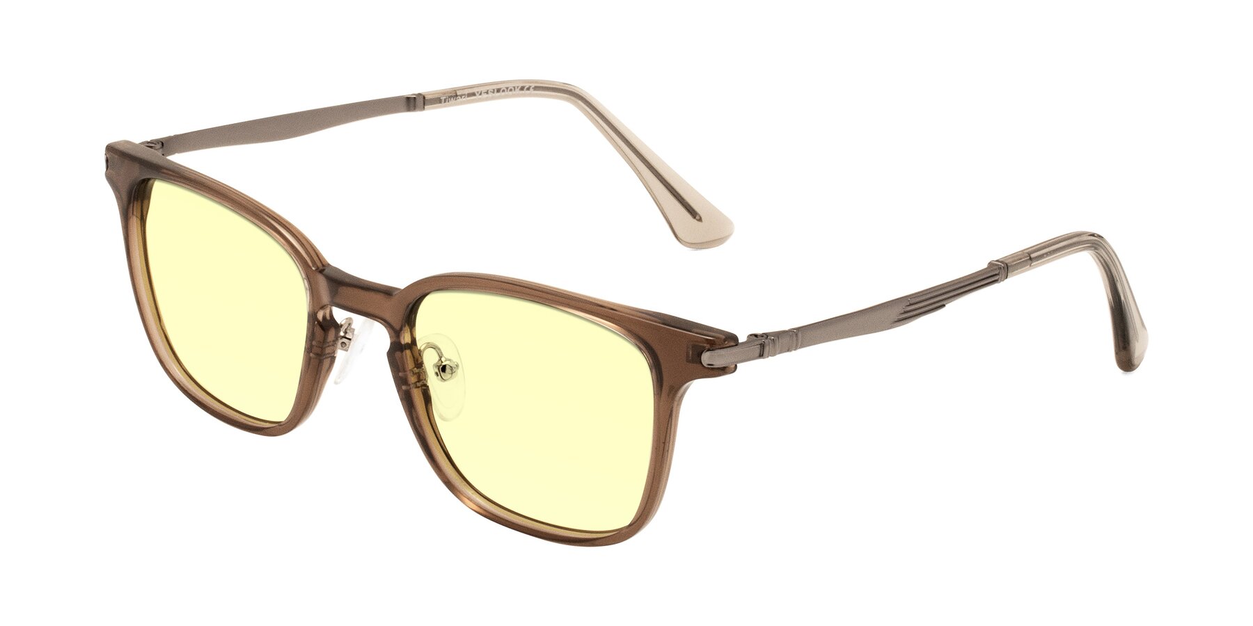 Angle of Tiwari in Brown with Light Yellow Tinted Lenses