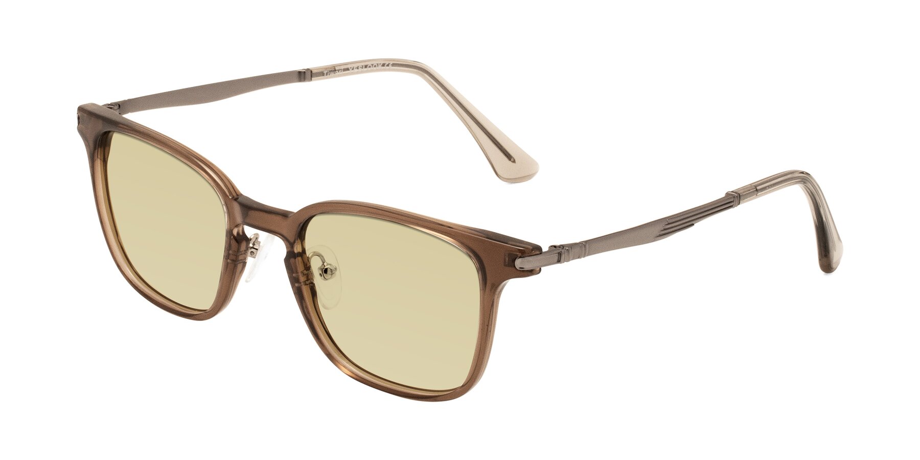 Angle of Tiwari in Brown with Light Champagne Tinted Lenses