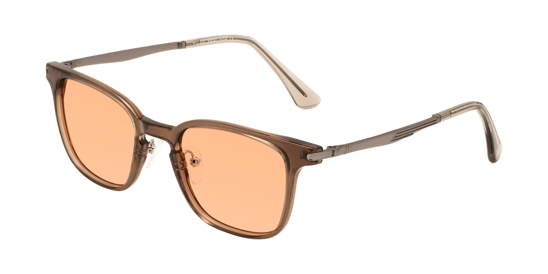 Angle of Tiwari in Brown with Light Orange Tinted Lenses