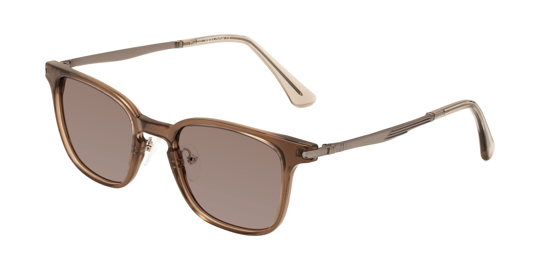 Angle of Tiwari in Brown with Medium Brown Tinted Lenses