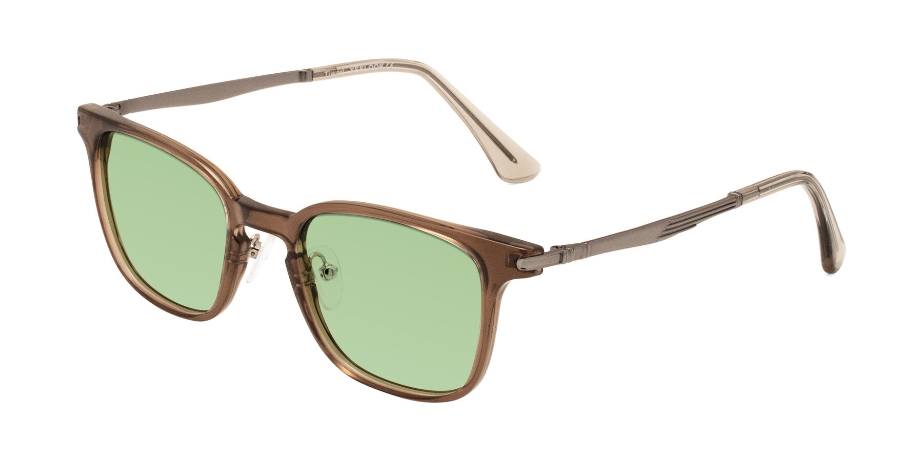 Angle of Tiwari in Brown with Medium Green Tinted Lenses
