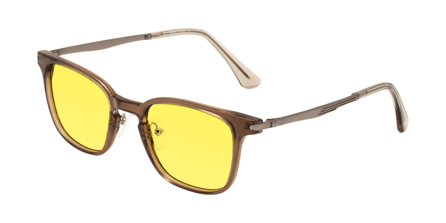 Angle of Tiwari in Brown with Medium Yellow Tinted Lenses