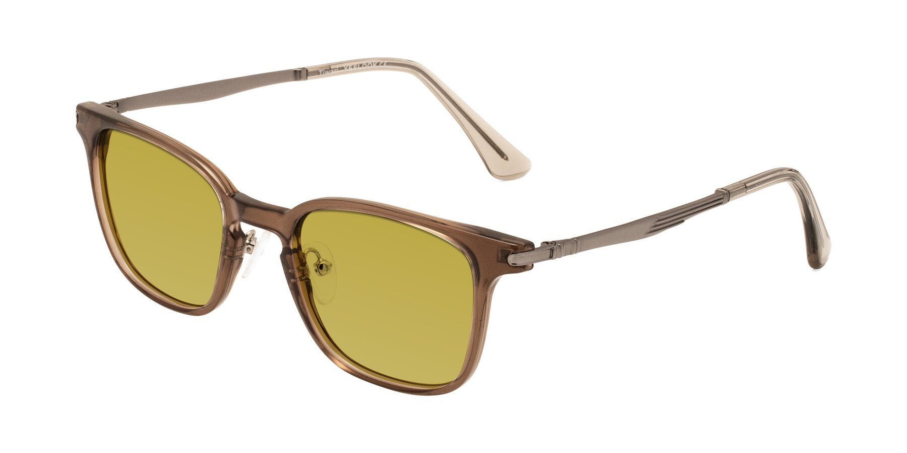 Angle of Tiwari in Brown with Champagne Tinted Lenses