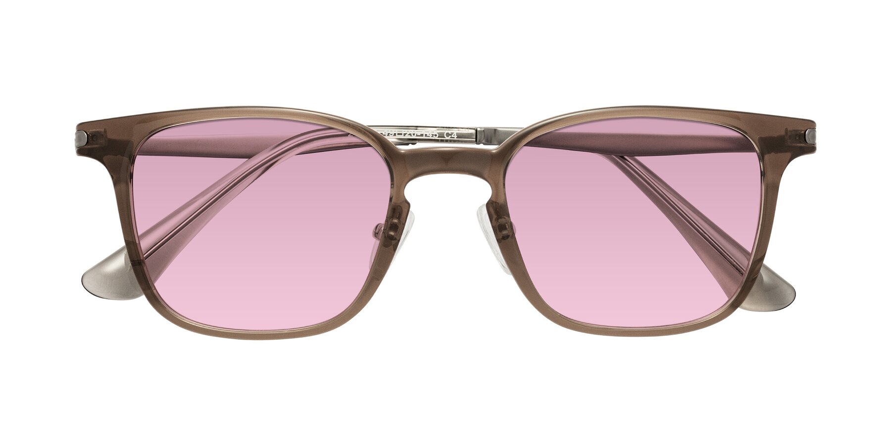Folded Front of Tiwari in Brown with Light Wine Tinted Lenses