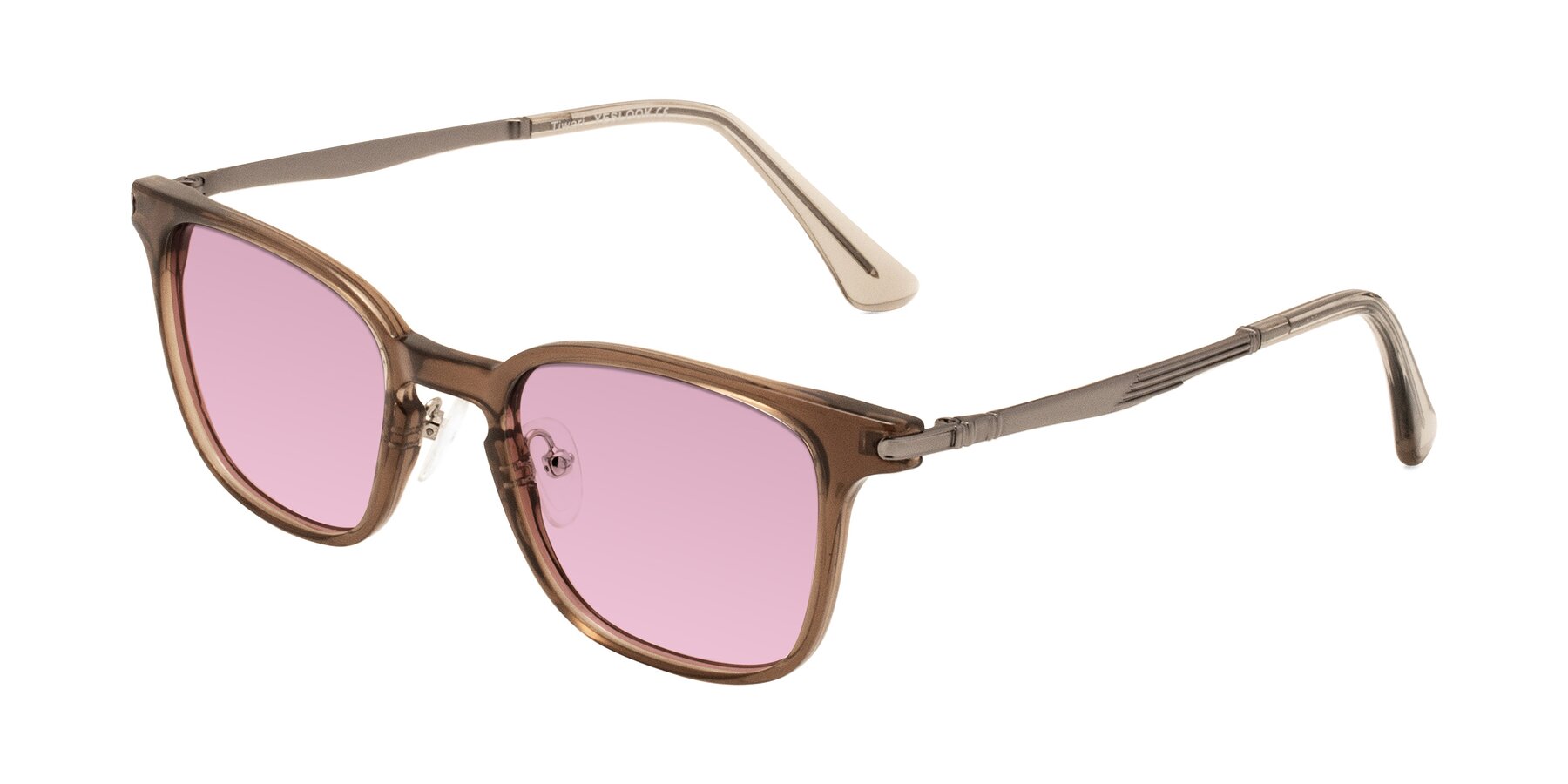 Angle of Tiwari in Brown with Light Wine Tinted Lenses