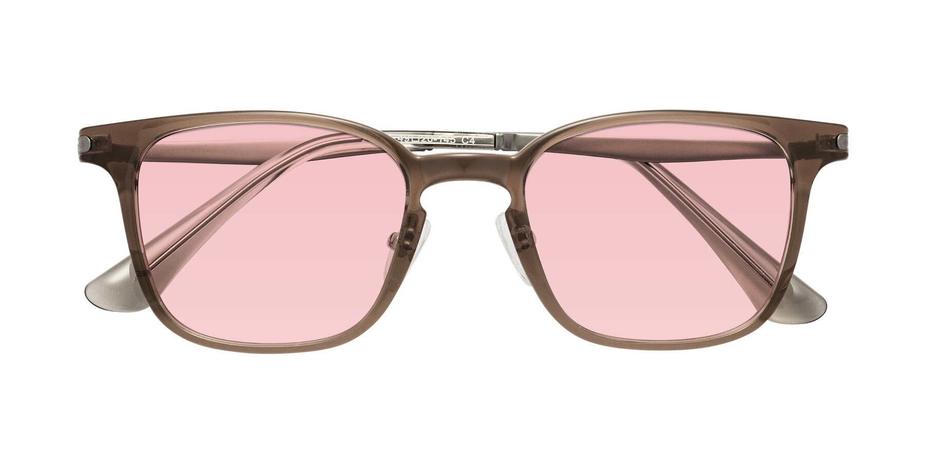 Folded Front of Tiwari in Brown with Light Garnet Tinted Lenses