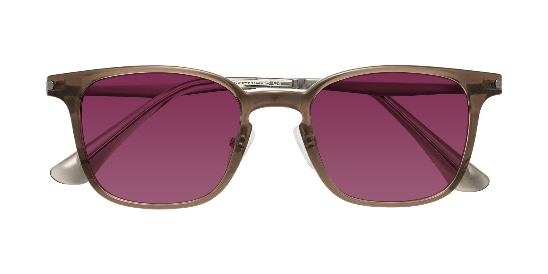 Folded Front of Tiwari in Brown with Wine Tinted Lenses