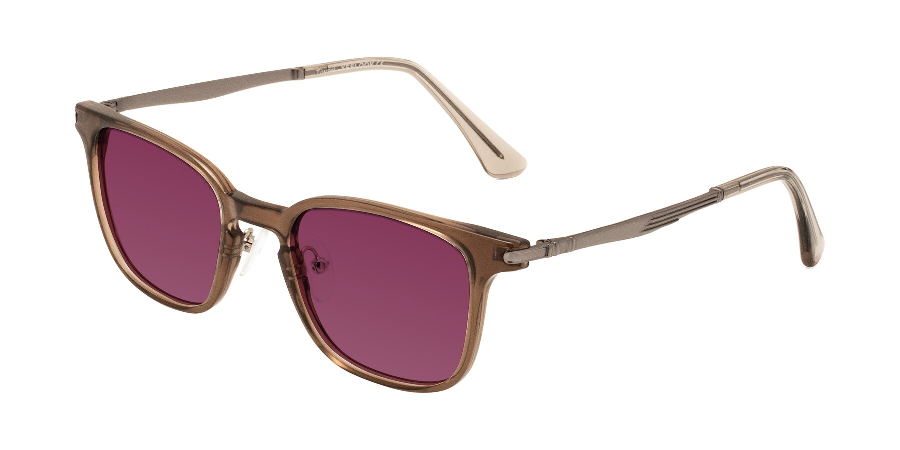 Angle of Tiwari in Brown with Wine Tinted Lenses