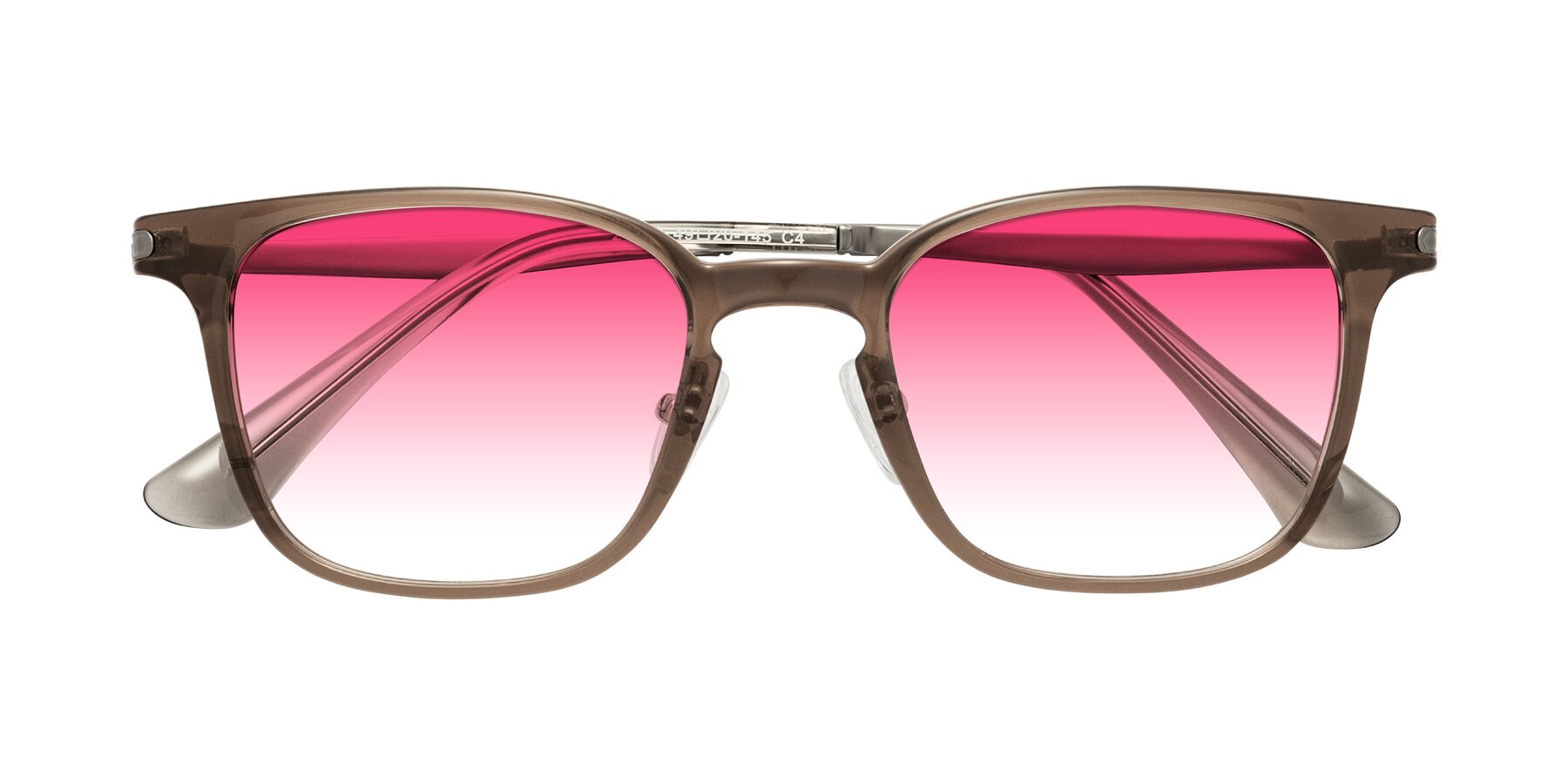 Folded Front of Tiwari in Brown with Pink Gradient Lenses