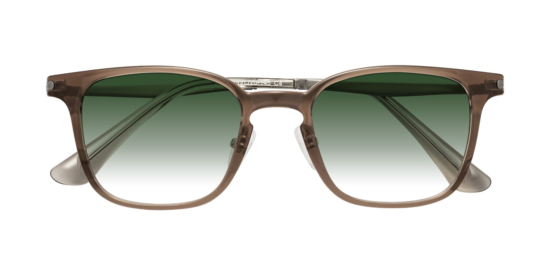 Folded Front of Tiwari in Brown with Green Gradient Lenses