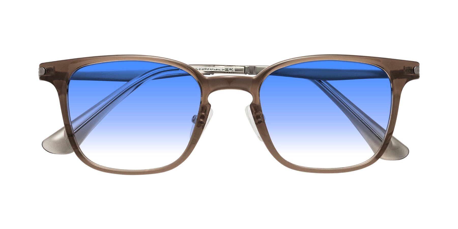 Folded Front of Tiwari in Brown with Blue Gradient Lenses