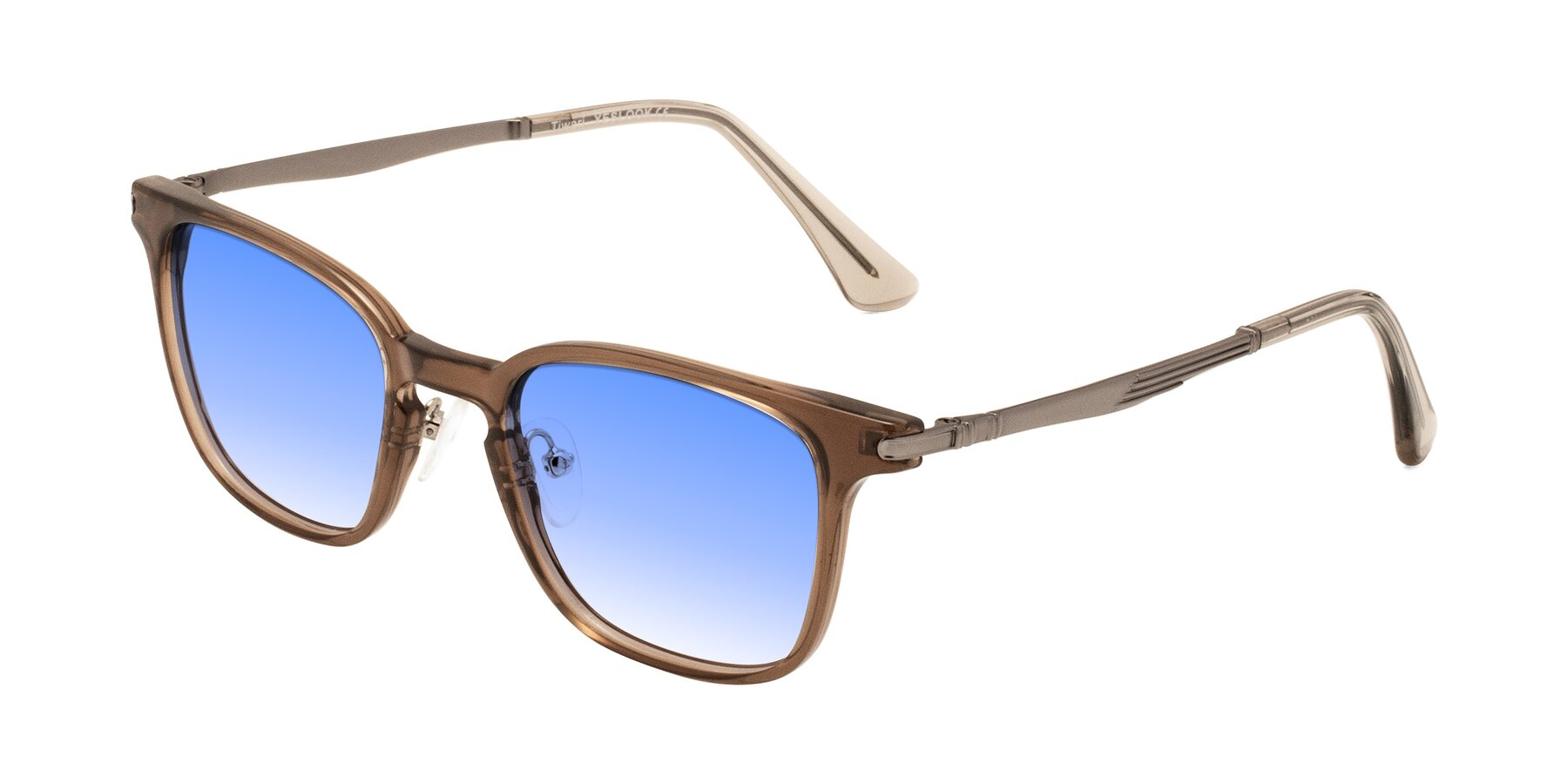 Angle of Tiwari in Brown with Blue Gradient Lenses