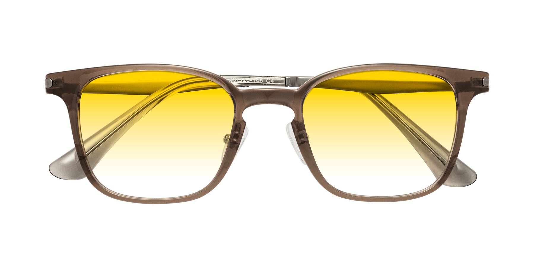 Folded Front of Tiwari in Brown with Yellow Gradient Lenses