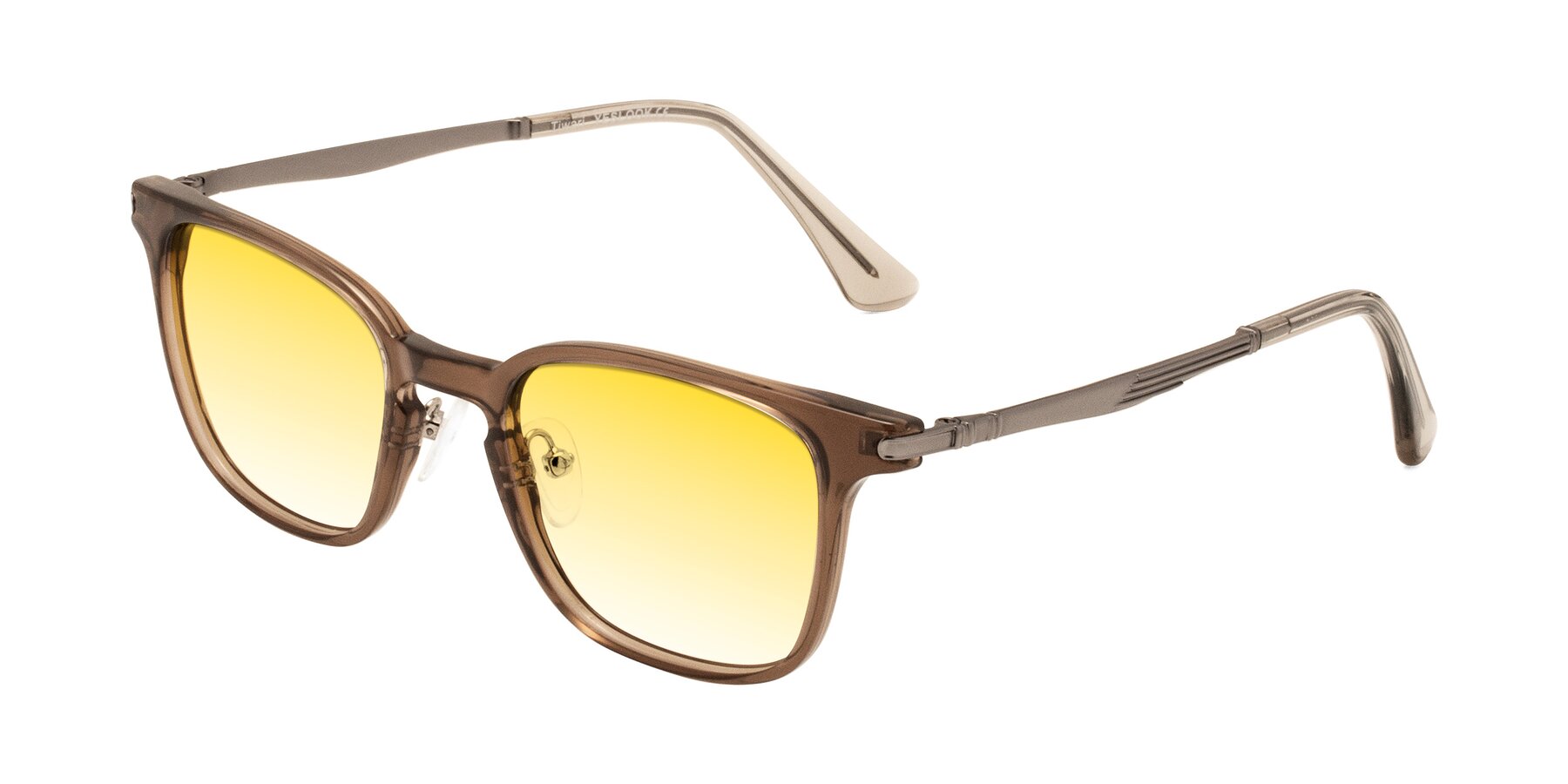 Angle of Tiwari in Brown with Yellow Gradient Lenses