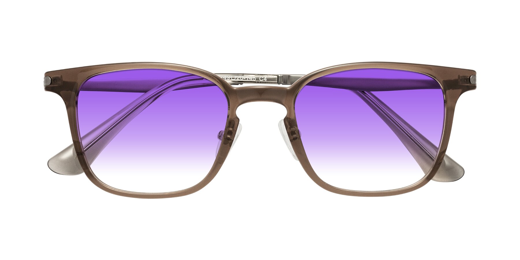 Folded Front of Tiwari in Brown with Purple Gradient Lenses