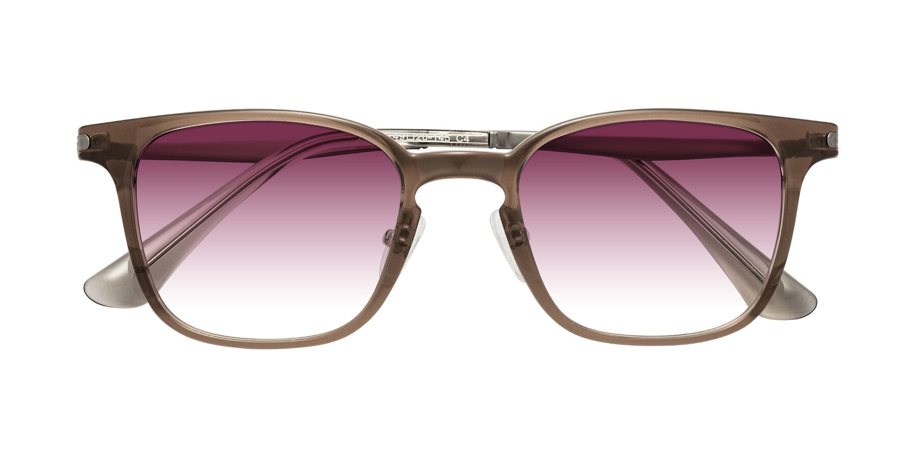 Folded Front of Tiwari in Brown with Wine Gradient Lenses