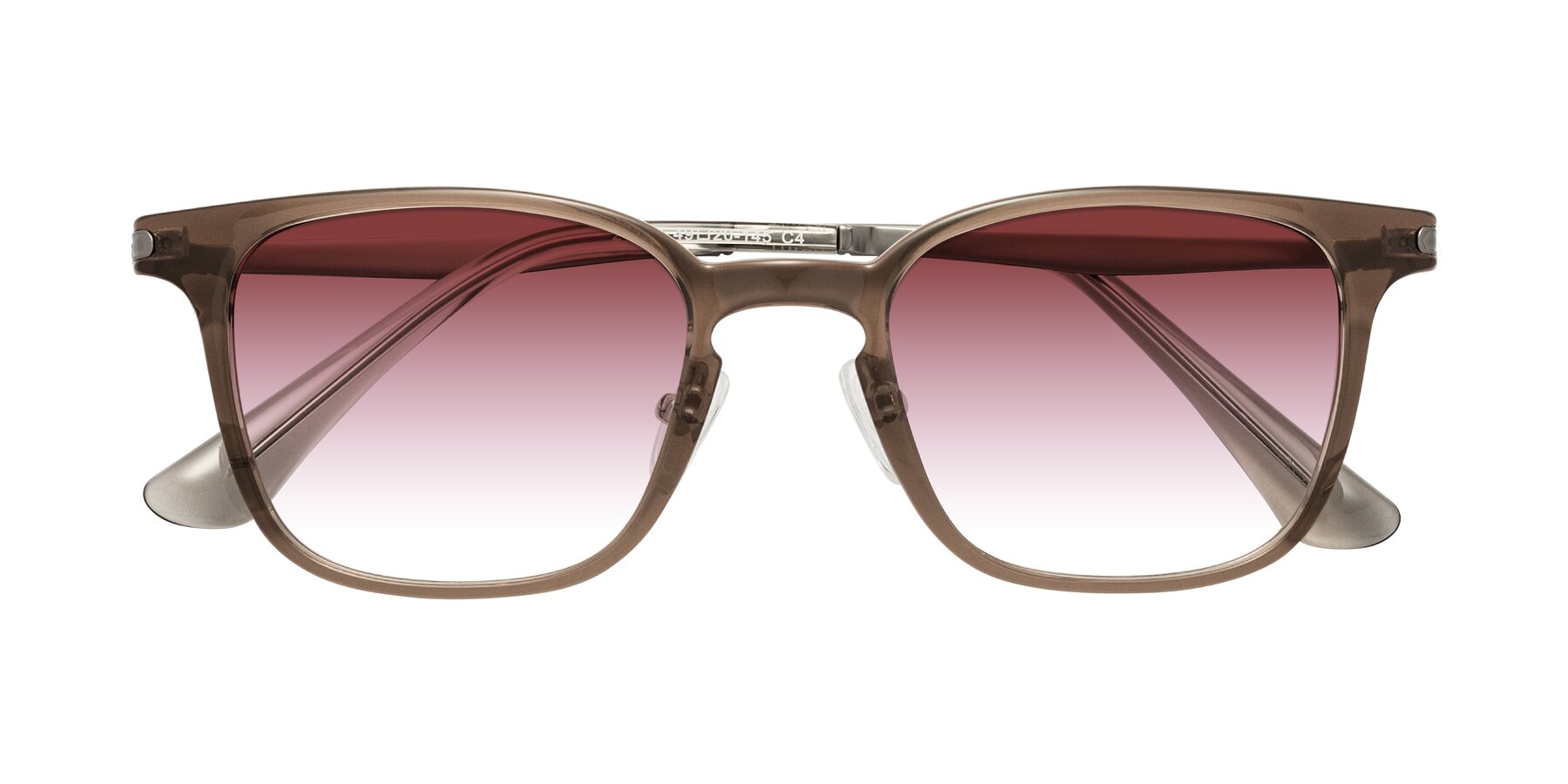 Folded Front of Tiwari in Brown with Garnet Gradient Lenses