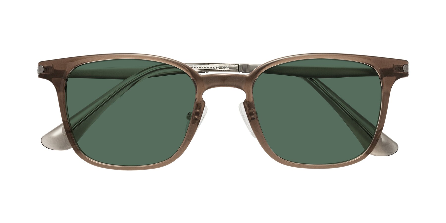 Folded Front of Tiwari in Brown with Green Polarized Lenses