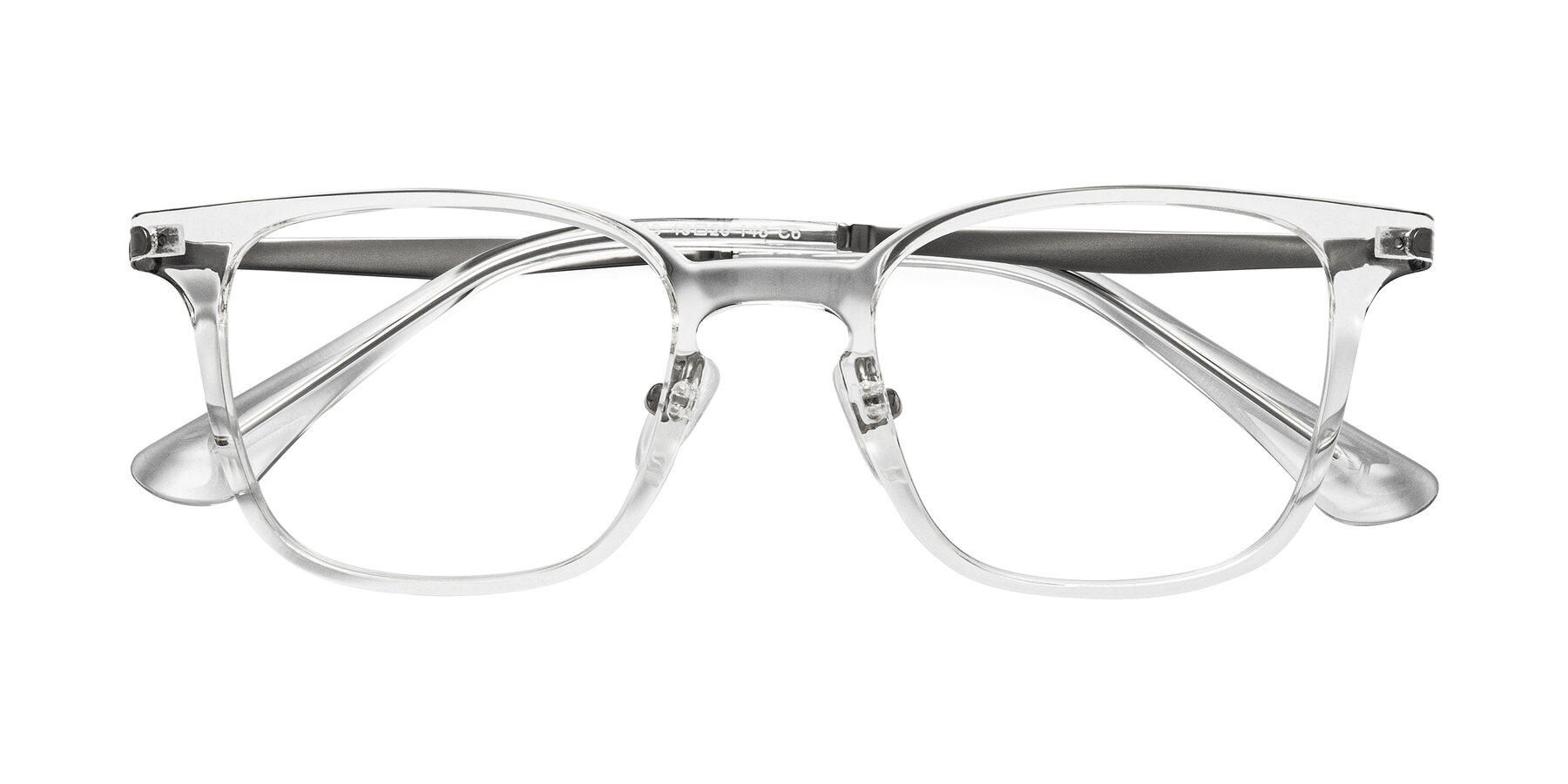 Folded Front of Tiwari in Clear/Silver with Clear Eyeglass Lenses