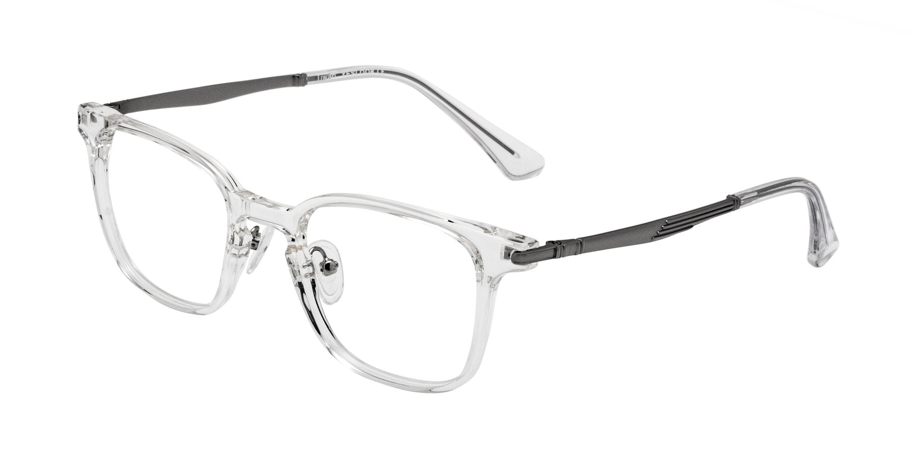 Angle of Tiwari in Clear/Silver with Clear Eyeglass Lenses