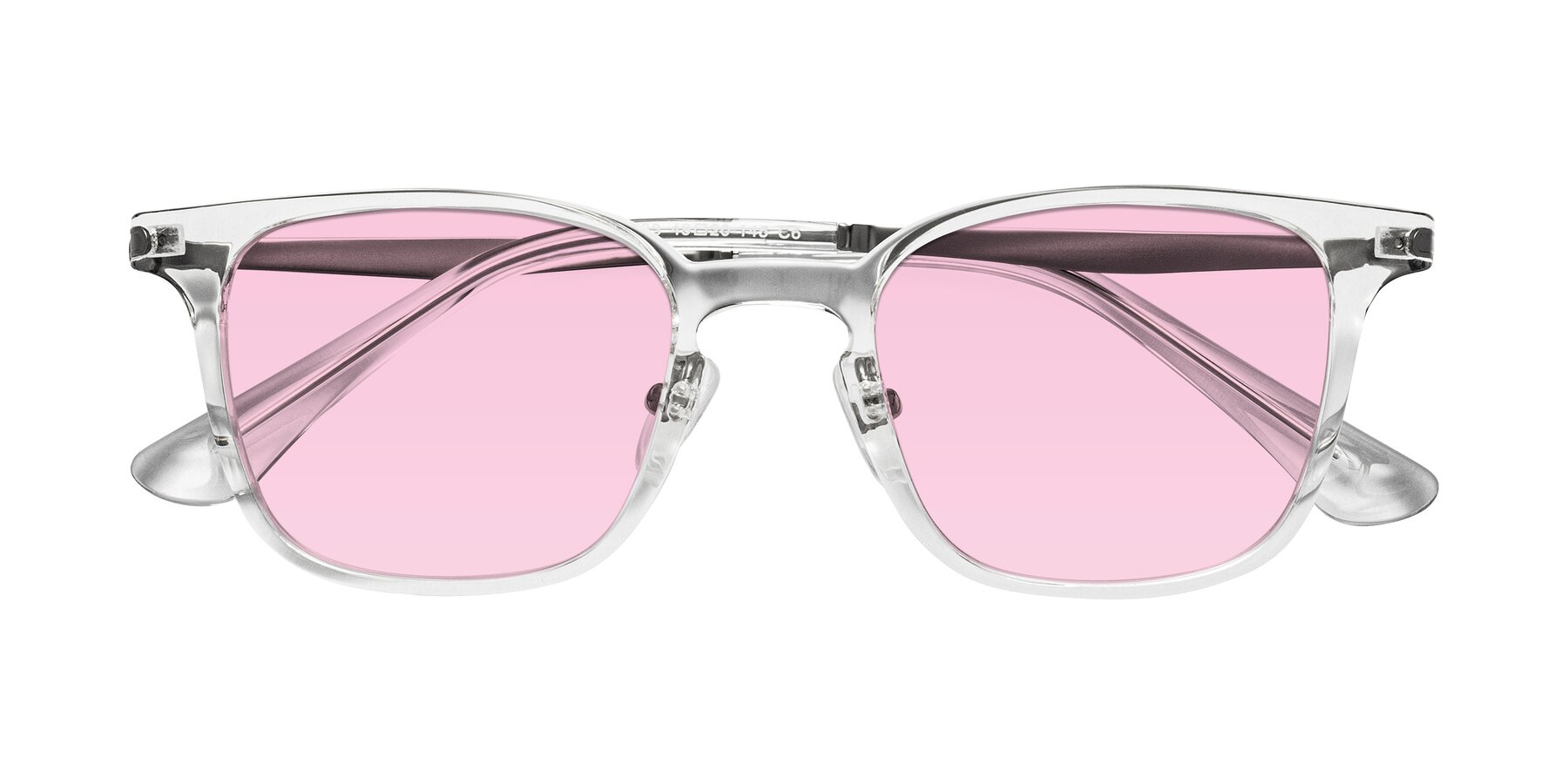 Folded Front of Tiwari in Clear/Silver with Light Pink Tinted Lenses