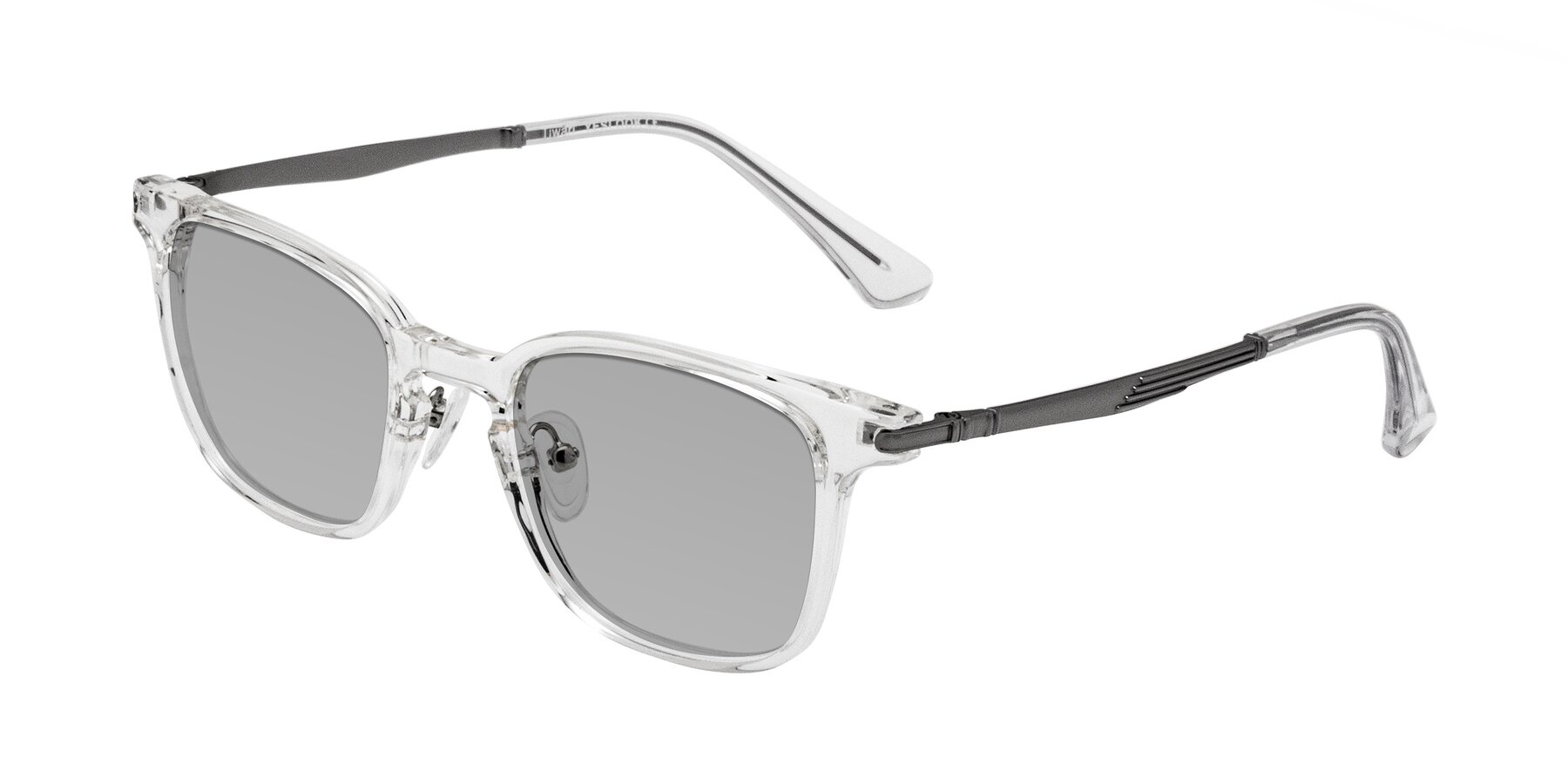 Angle of Tiwari in Clear/Silver with Light Gray Tinted Lenses