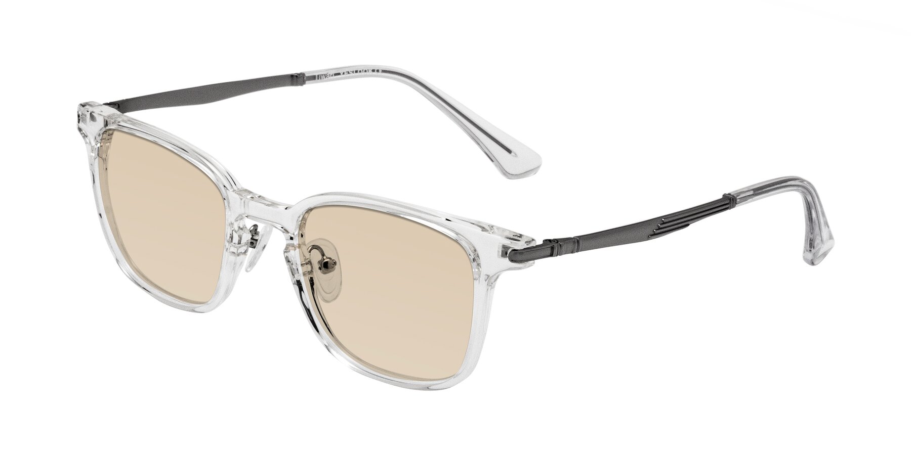 Angle of Tiwari in Clear/Silver with Light Brown Tinted Lenses