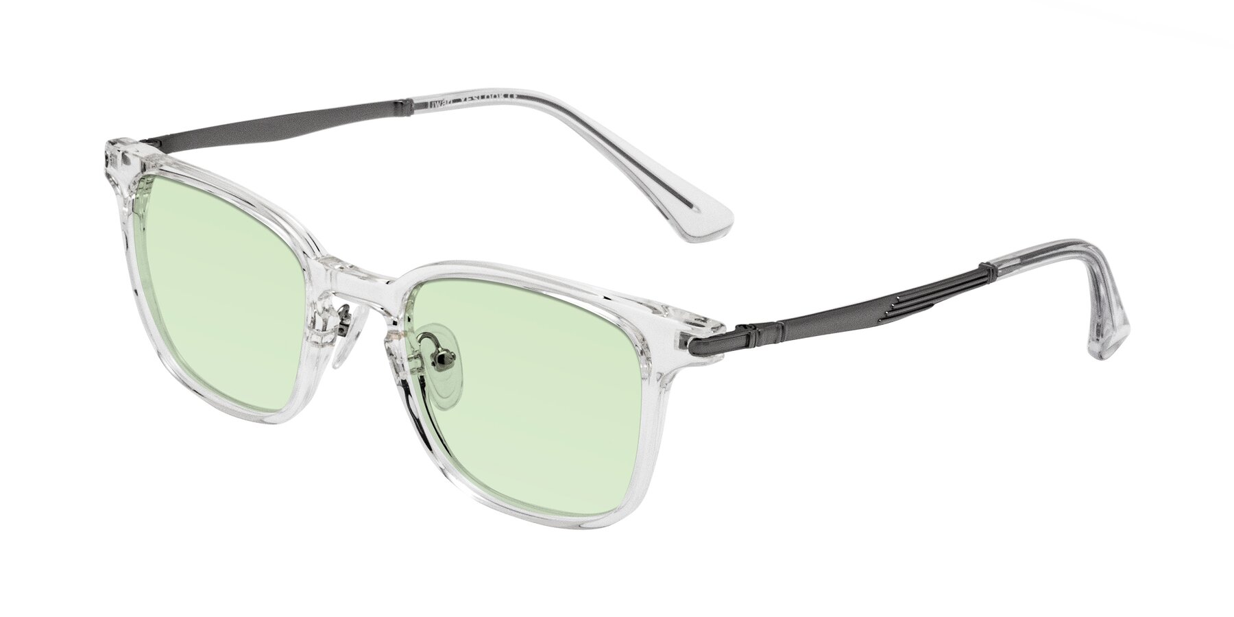Angle of Tiwari in Clear/Silver with Light Green Tinted Lenses