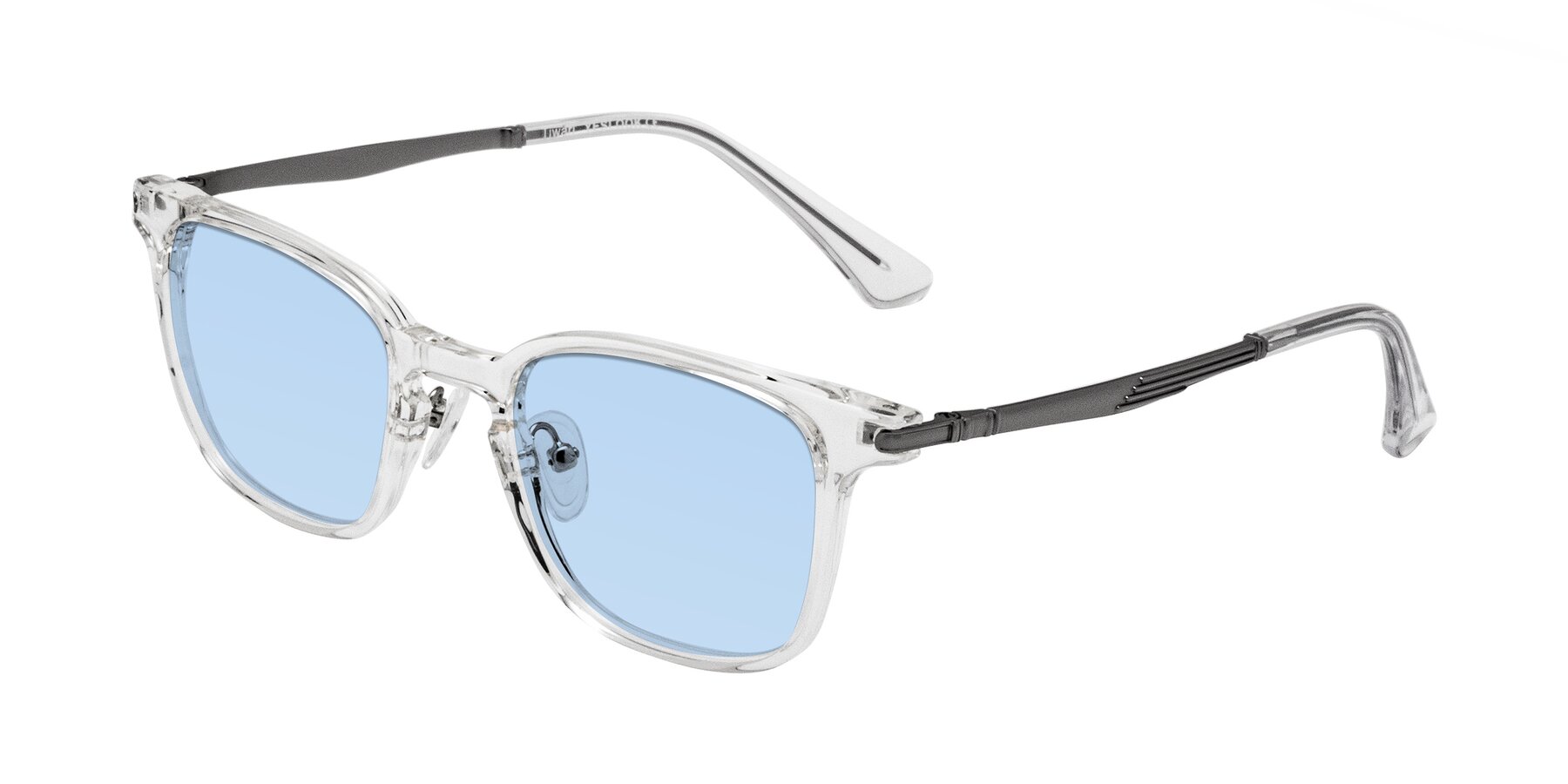 Angle of Tiwari in Clear/Silver with Light Blue Tinted Lenses