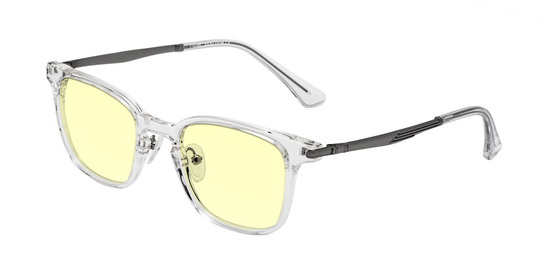 Angle of Tiwari in Clear/Silver with Light Yellow Tinted Lenses