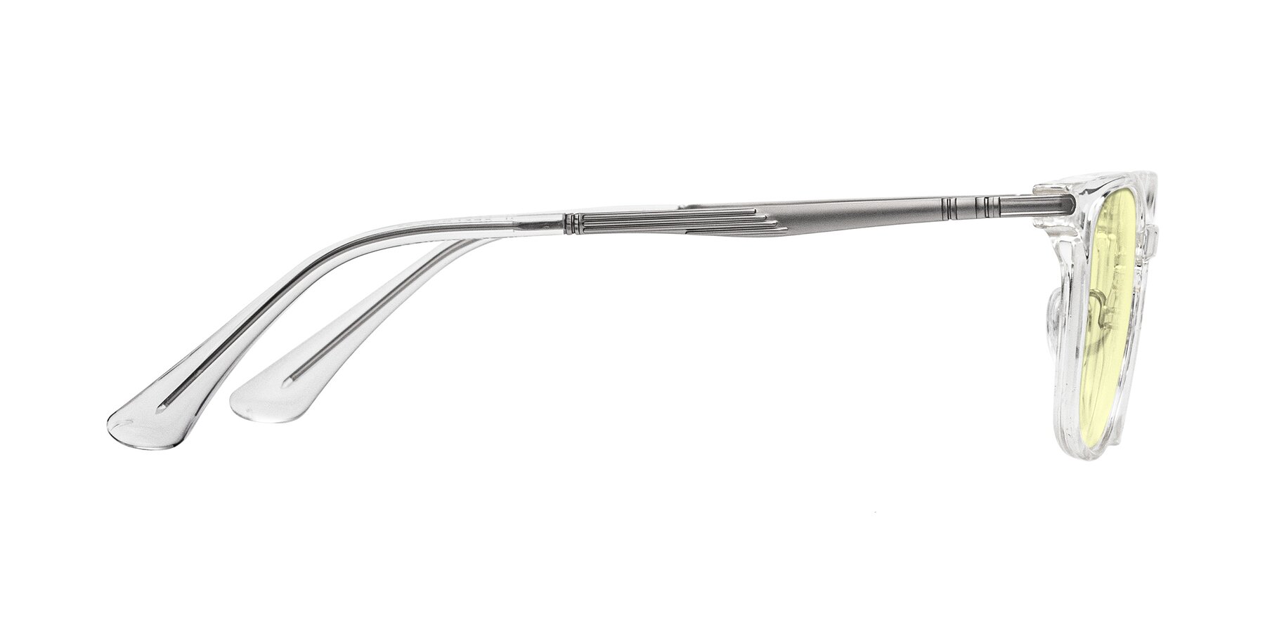 Side of Tiwari in Clear/Silver with Light Yellow Tinted Lenses