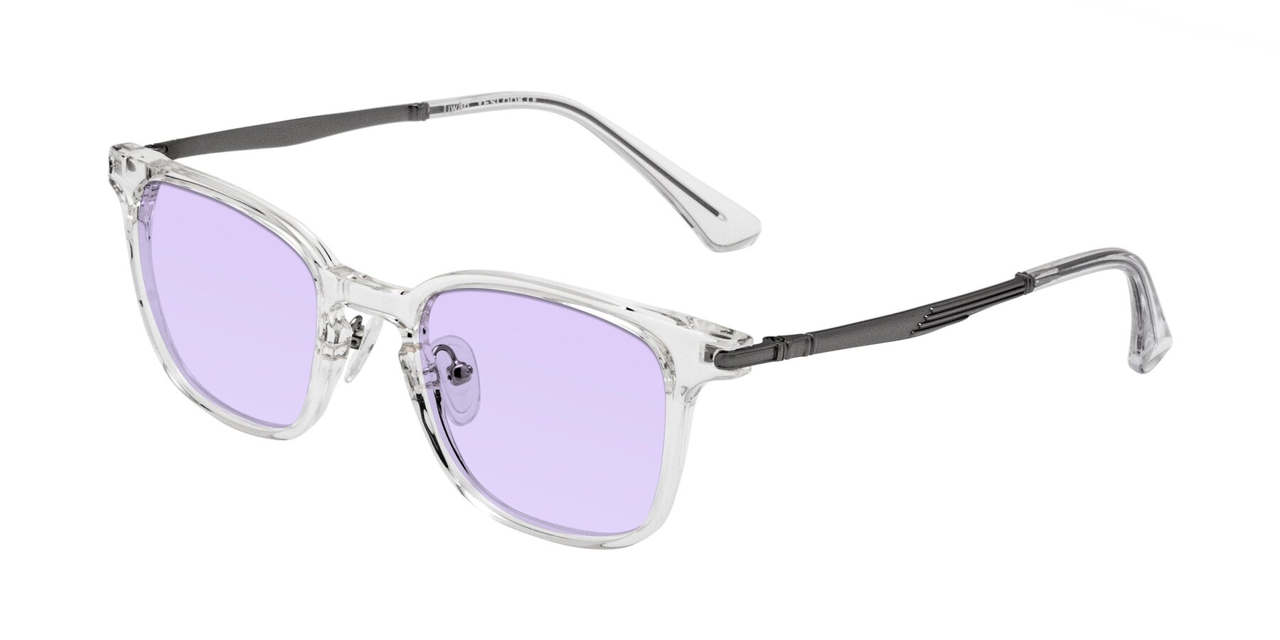Angle of Tiwari in Clear/Silver with Light Purple Tinted Lenses