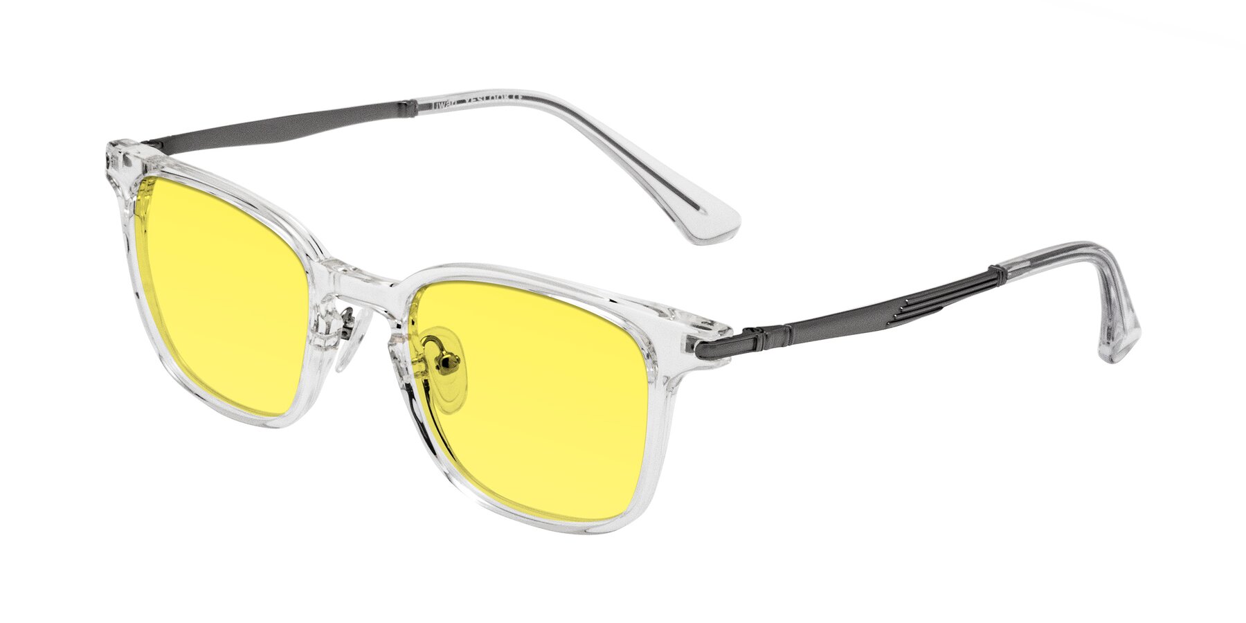 Angle of Tiwari in Clear/Silver with Medium Yellow Tinted Lenses