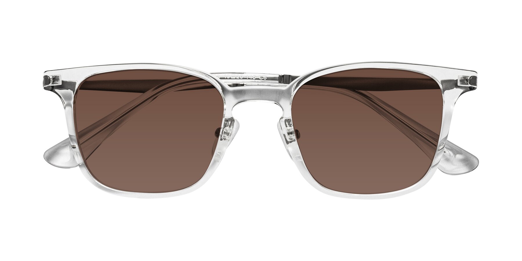 Folded Front of Tiwari in Clear/Silver with Brown Tinted Lenses