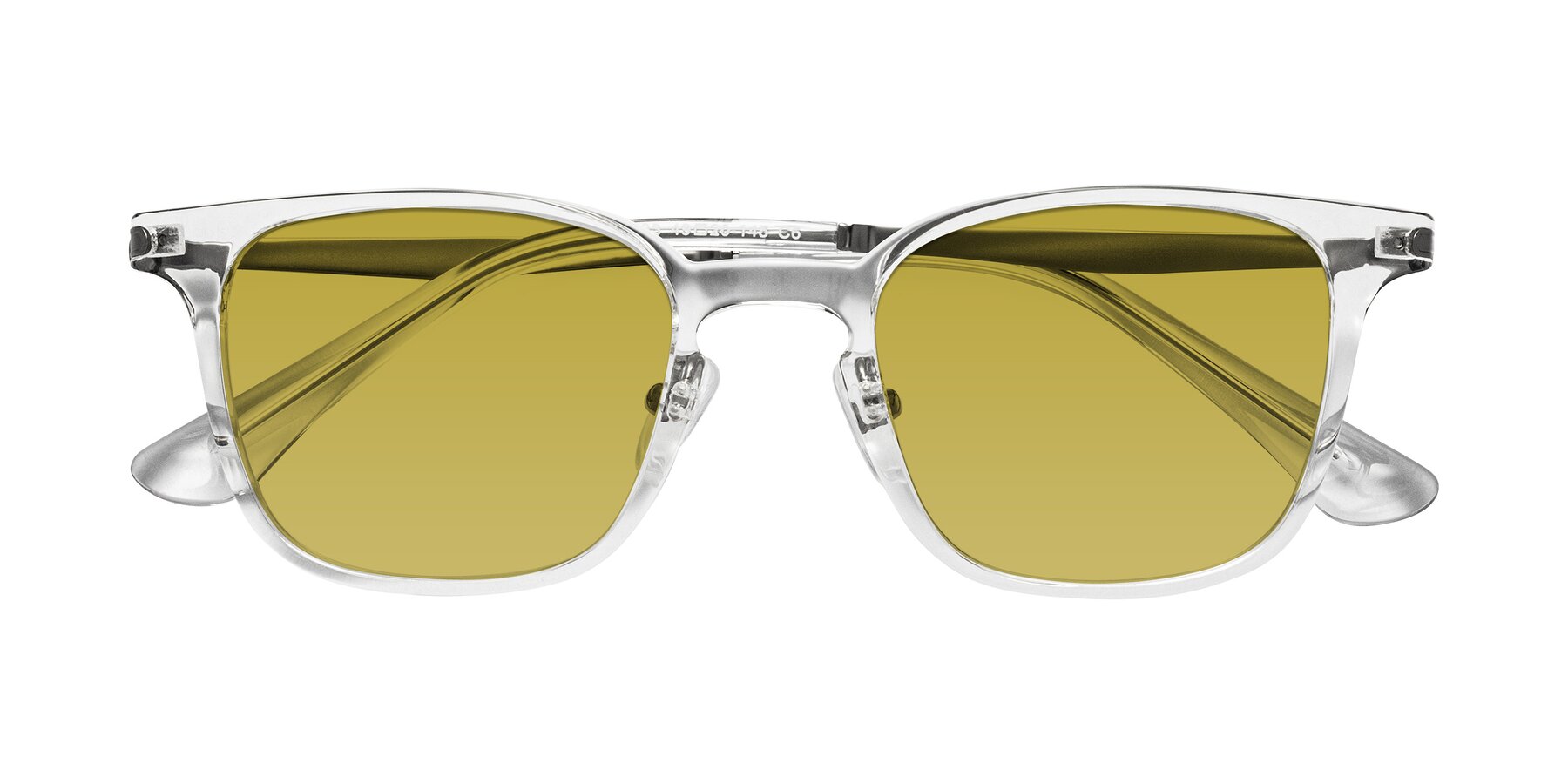 Folded Front of Tiwari in Clear/Silver with Champagne Tinted Lenses