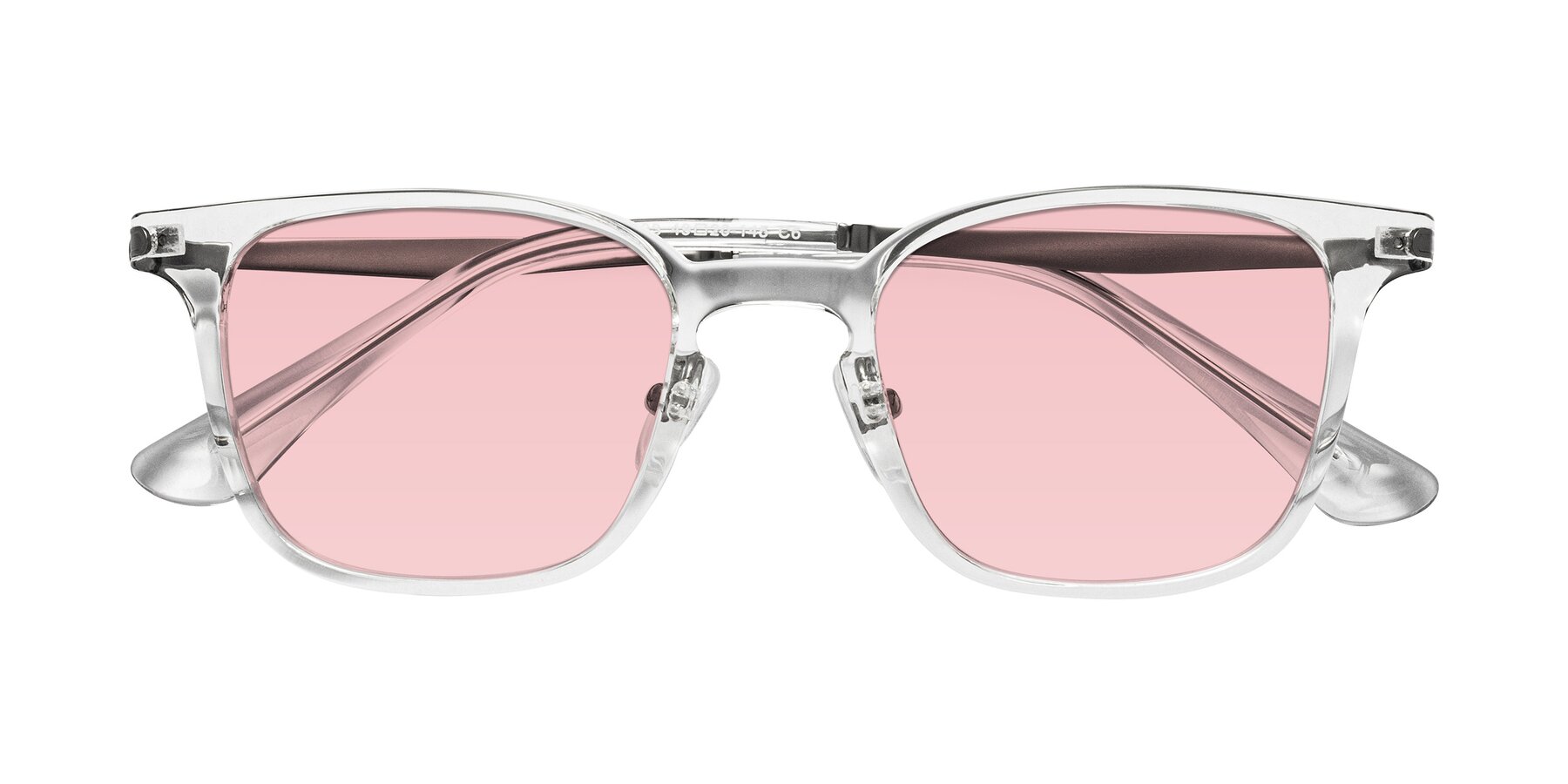 Folded Front of Tiwari in Clear/Silver with Light Garnet Tinted Lenses