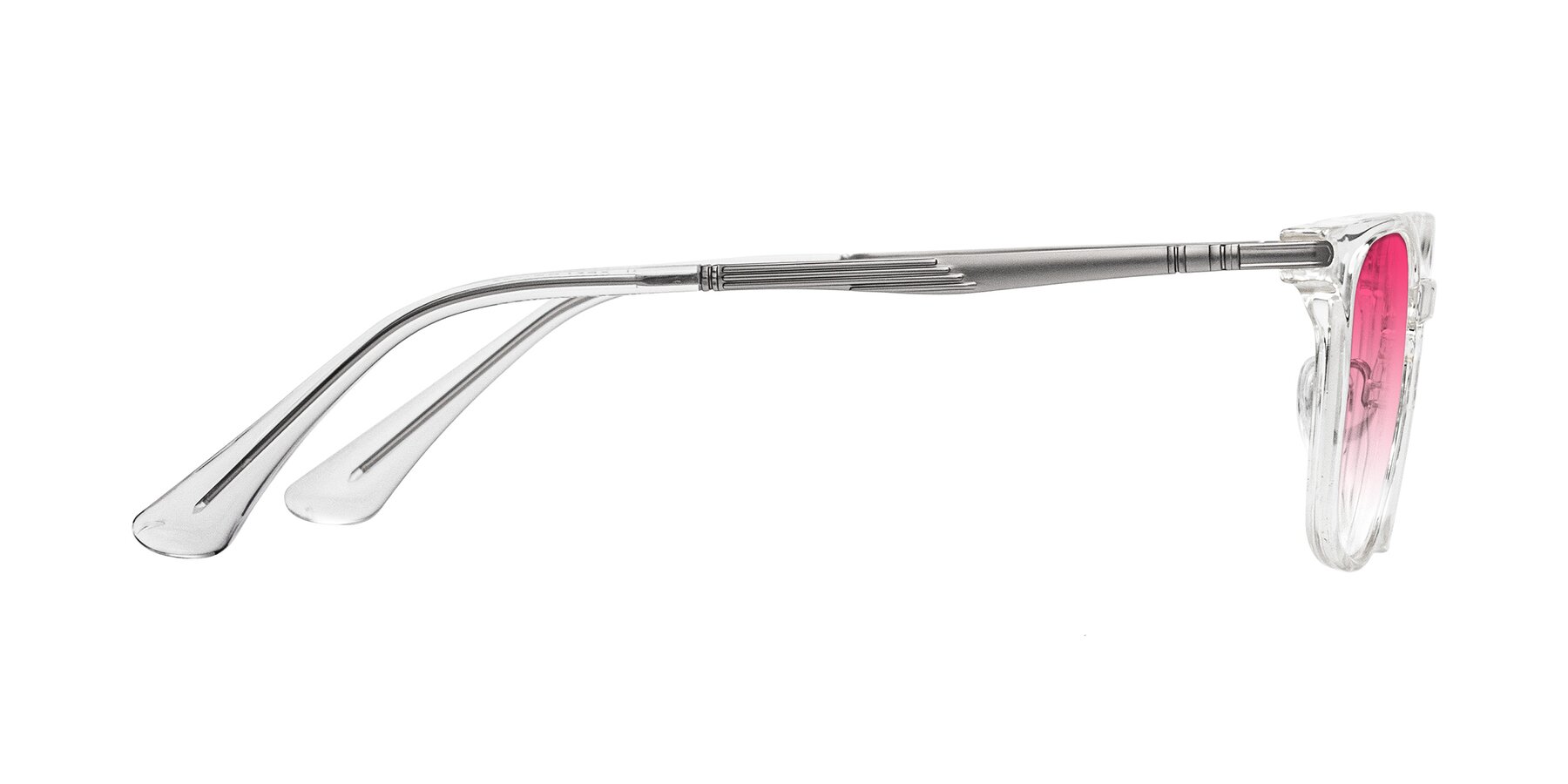 Side of Tiwari in Clear/Silver with Pink Gradient Lenses