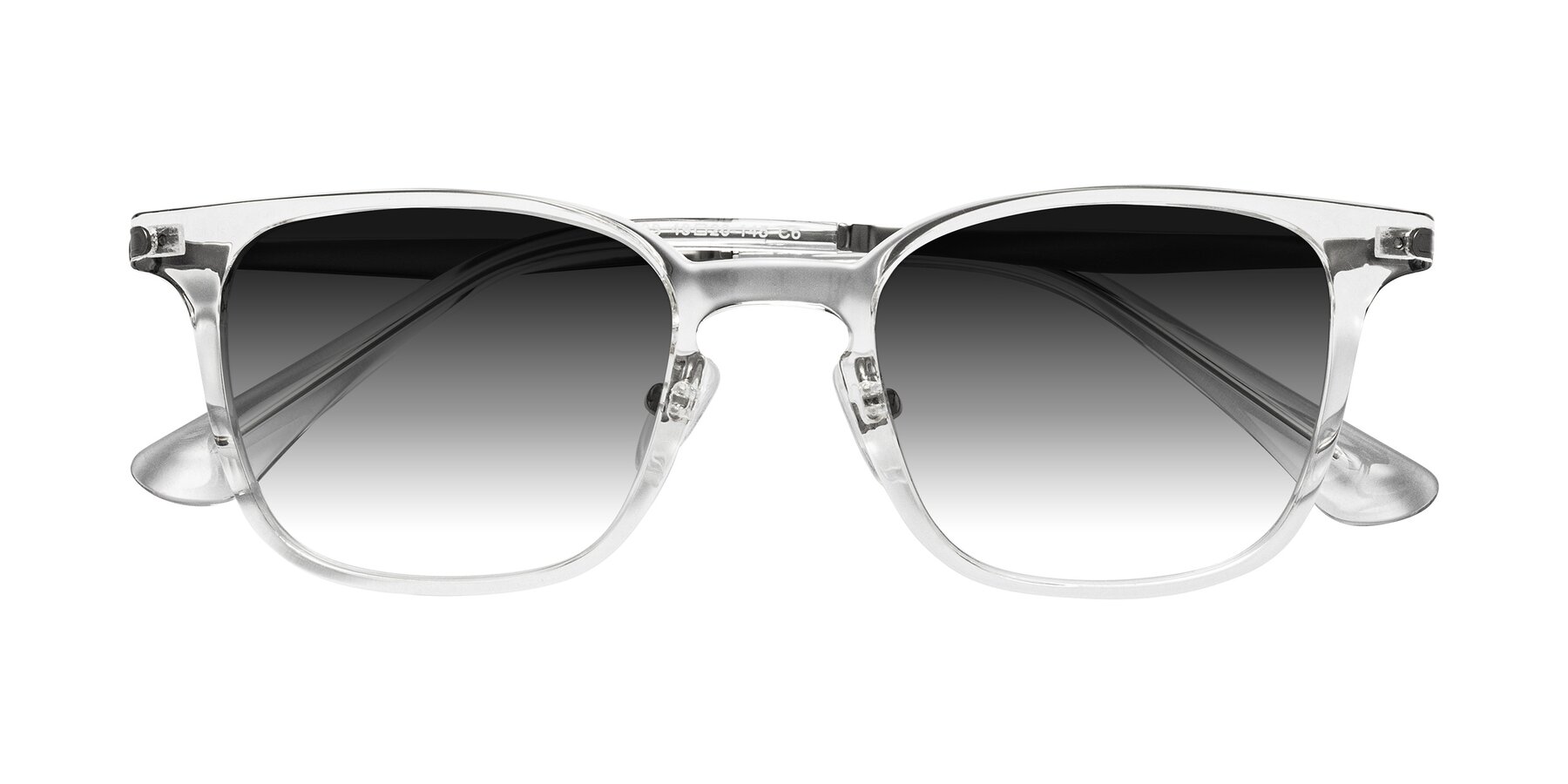 Folded Front of Tiwari in Clear/Silver with Gray Gradient Lenses