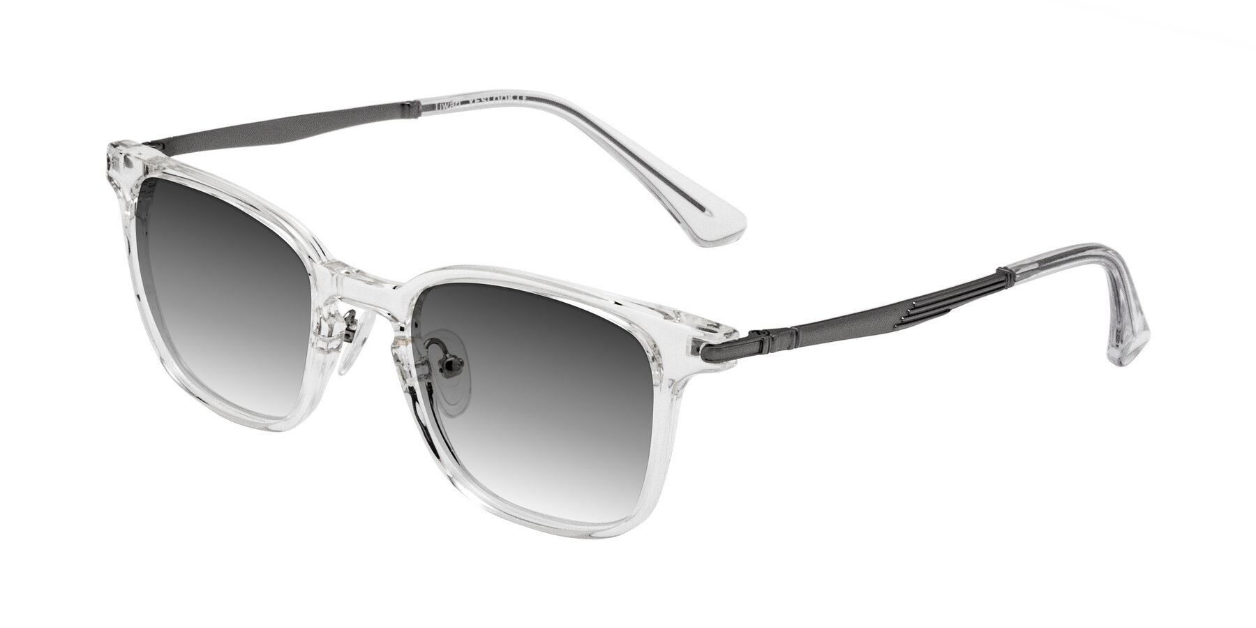 Angle of Tiwari in Clear/Silver with Gray Gradient Lenses