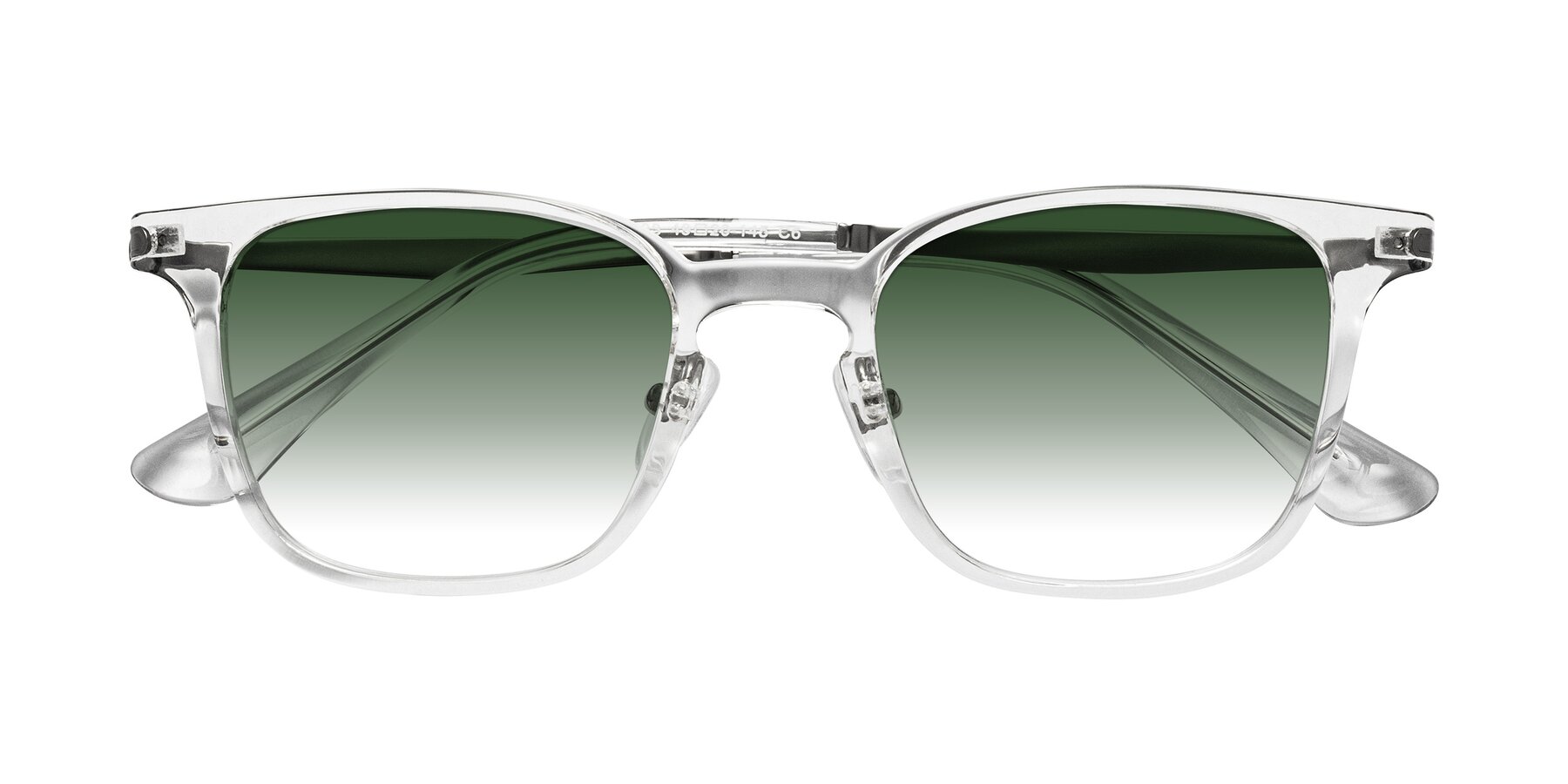 Folded Front of Tiwari in Clear/Silver with Green Gradient Lenses