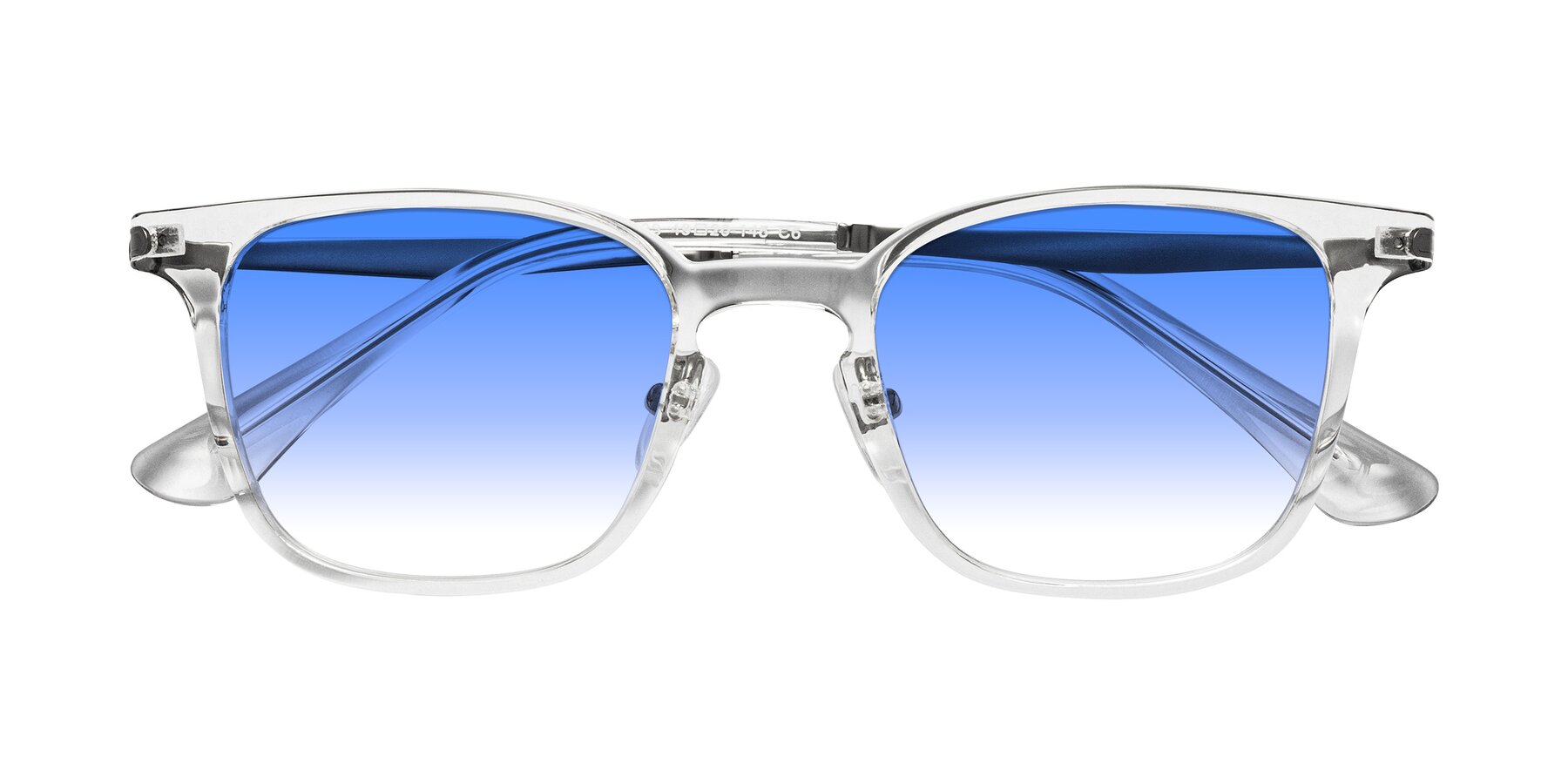 Folded Front of Tiwari in Clear/Silver with Blue Gradient Lenses