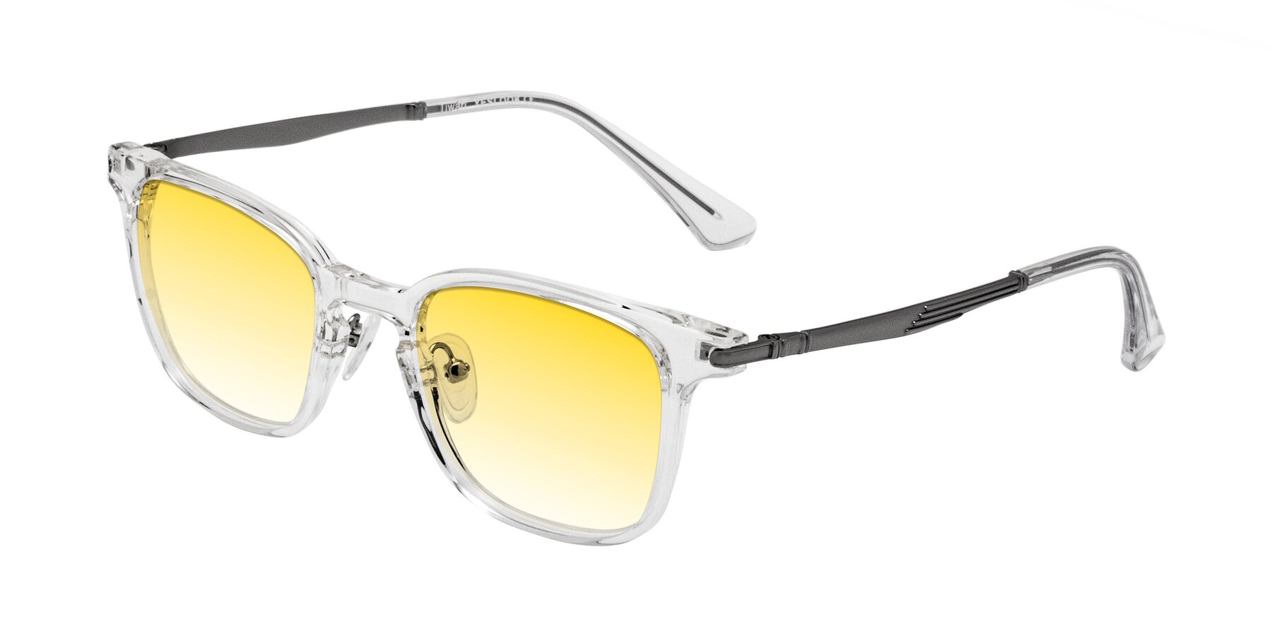 Angle of Tiwari in Clear/Silver with Yellow Gradient Lenses