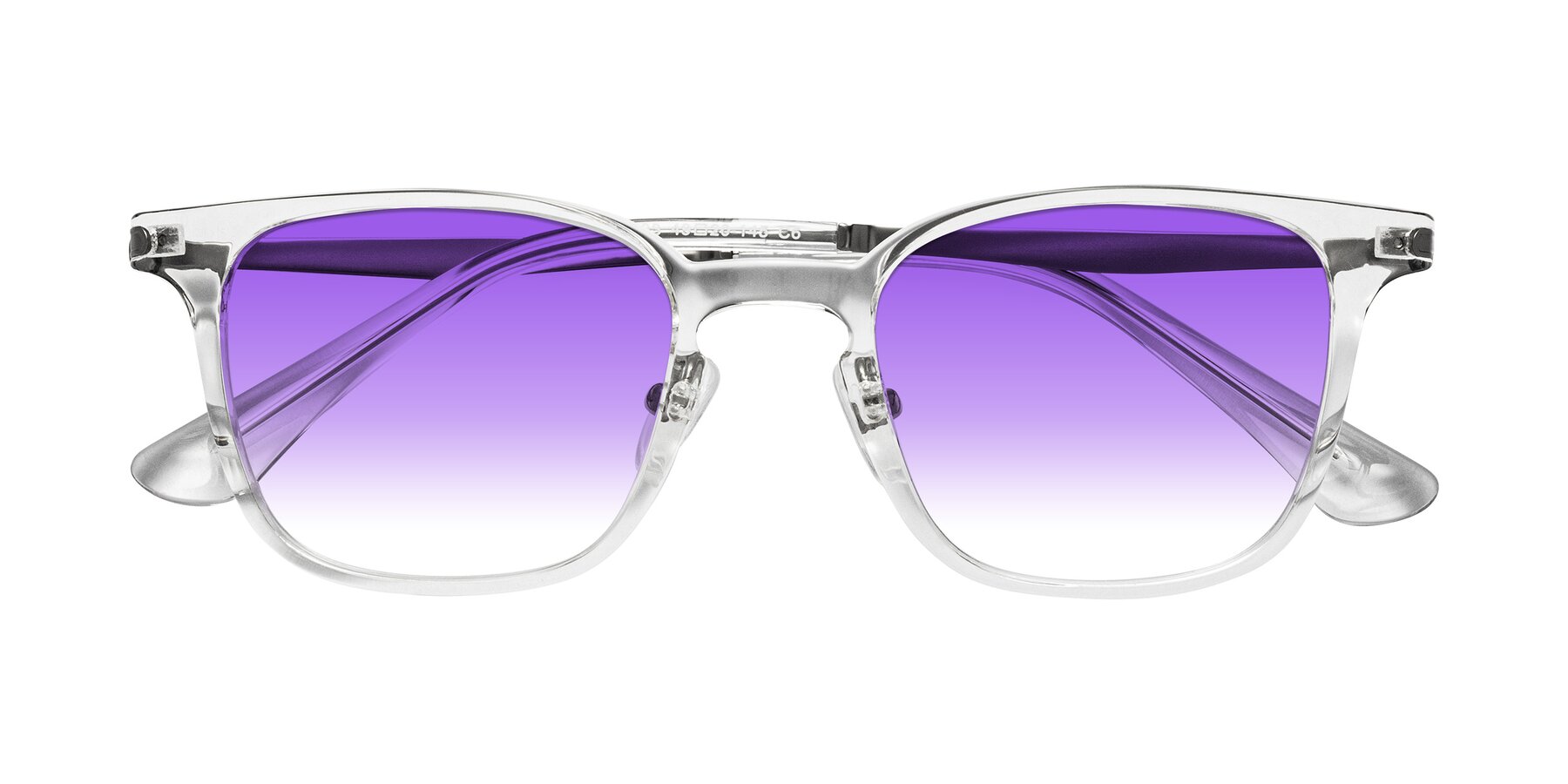 Folded Front of Tiwari in Clear/Silver with Purple Gradient Lenses