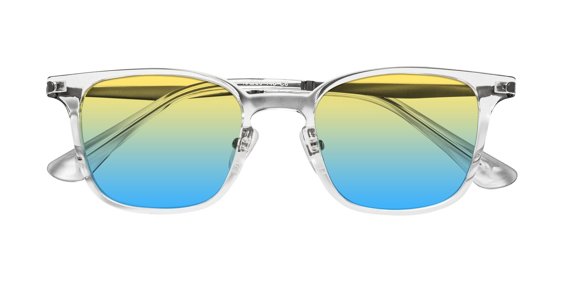 Folded Front of Tiwari in Clear/Silver with Yellow / Blue Gradient Lenses