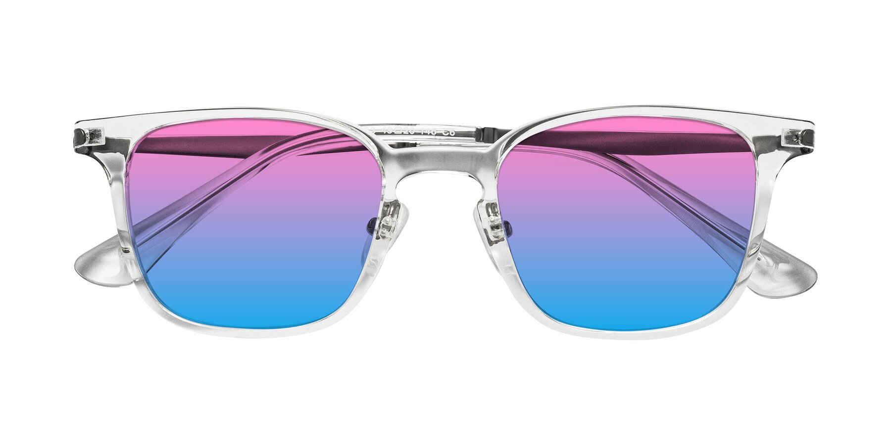 Folded Front of Tiwari in Clear/Silver with Pink / Blue Gradient Lenses