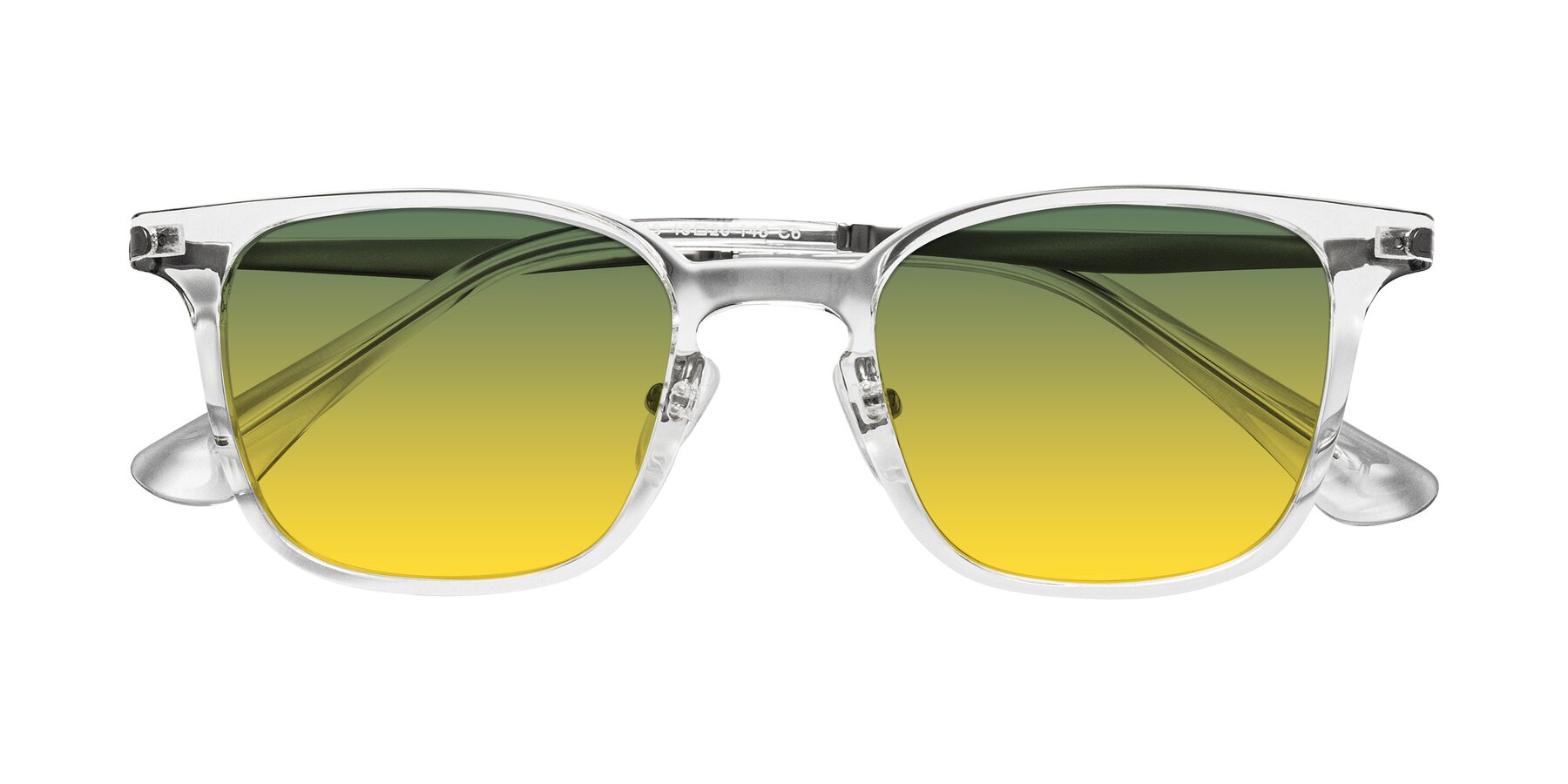 Folded Front of Tiwari in Clear/Silver with Green / Yellow Gradient Lenses