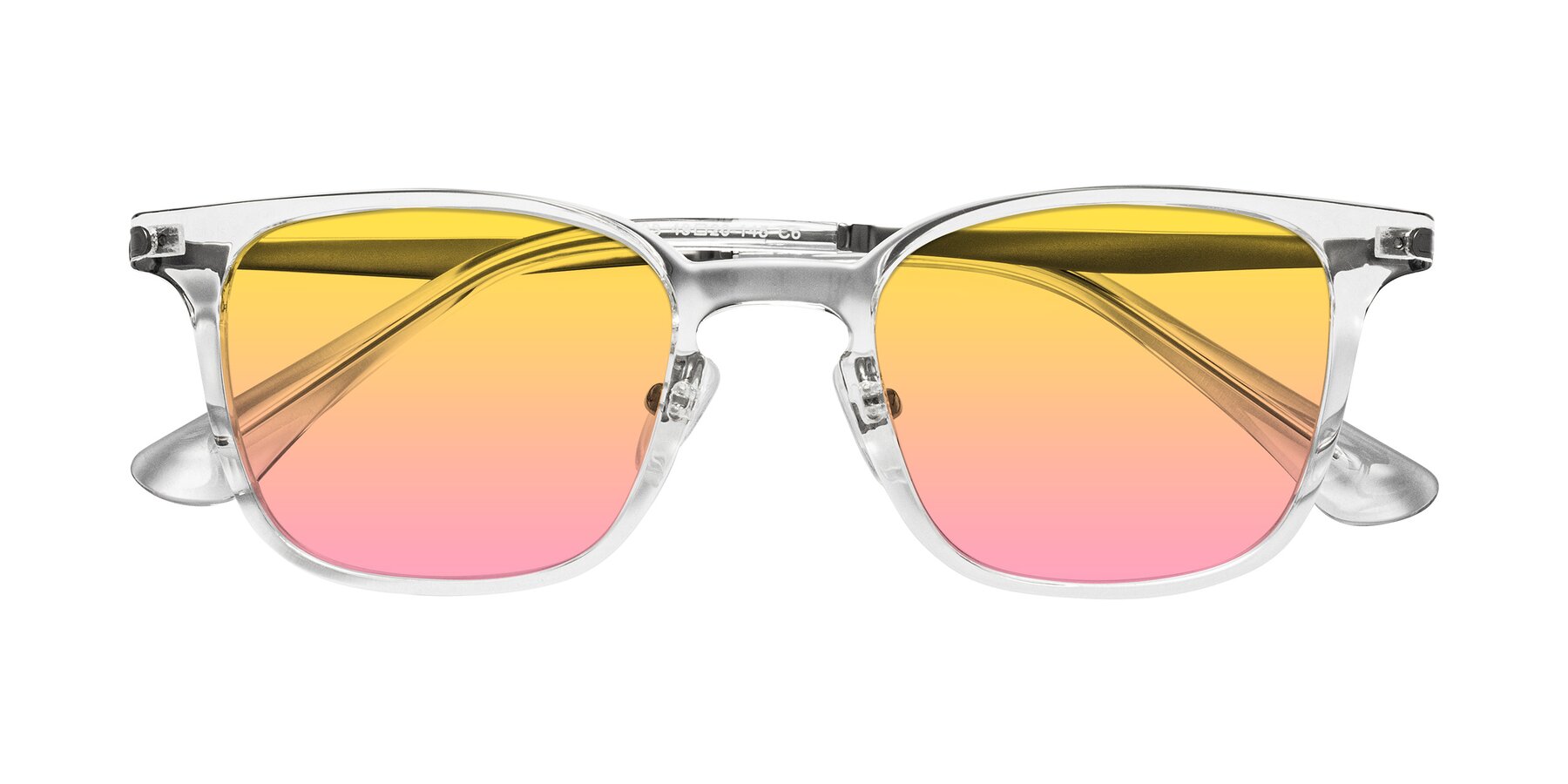 Folded Front of Tiwari in Clear/Silver with Yellow / Pink Gradient Lenses