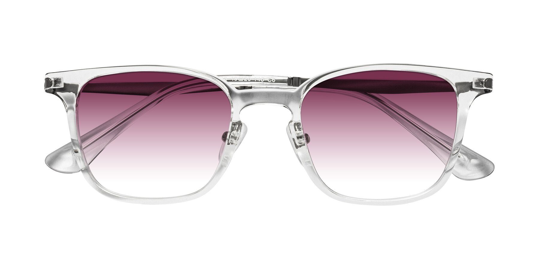 Folded Front of Tiwari in Clear/Silver with Wine Gradient Lenses