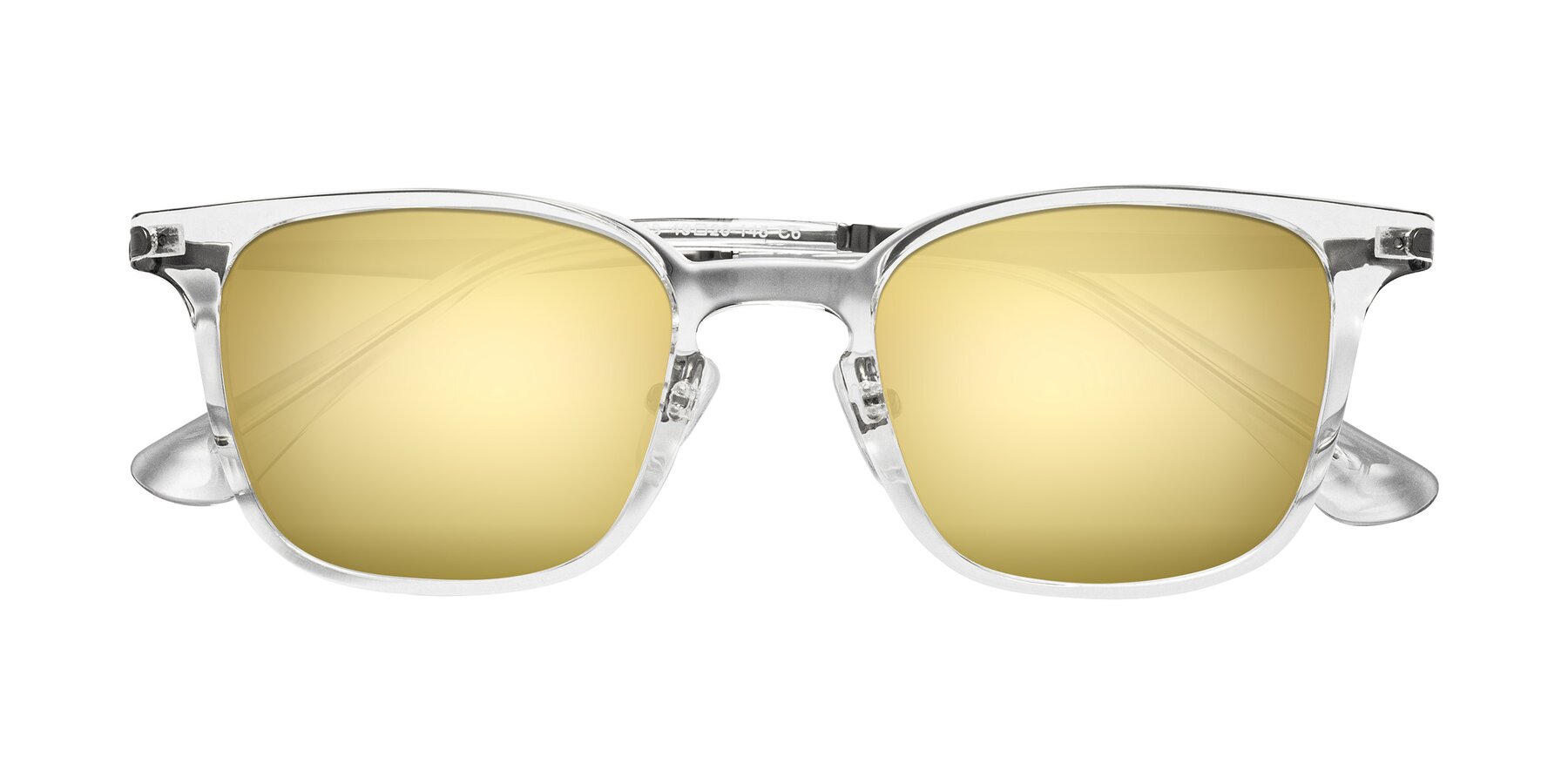 Folded Front of Tiwari in Clear/Silver with Gold Mirrored Lenses