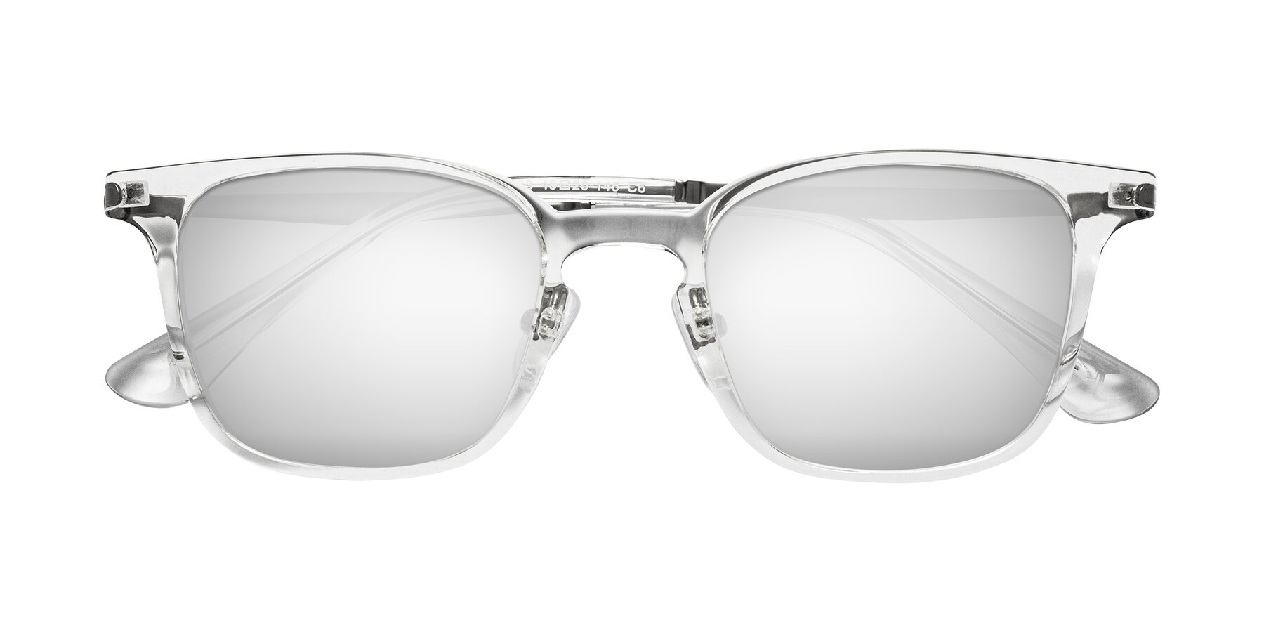 Folded Front of Tiwari in Clear/Silver with Silver Mirrored Lenses